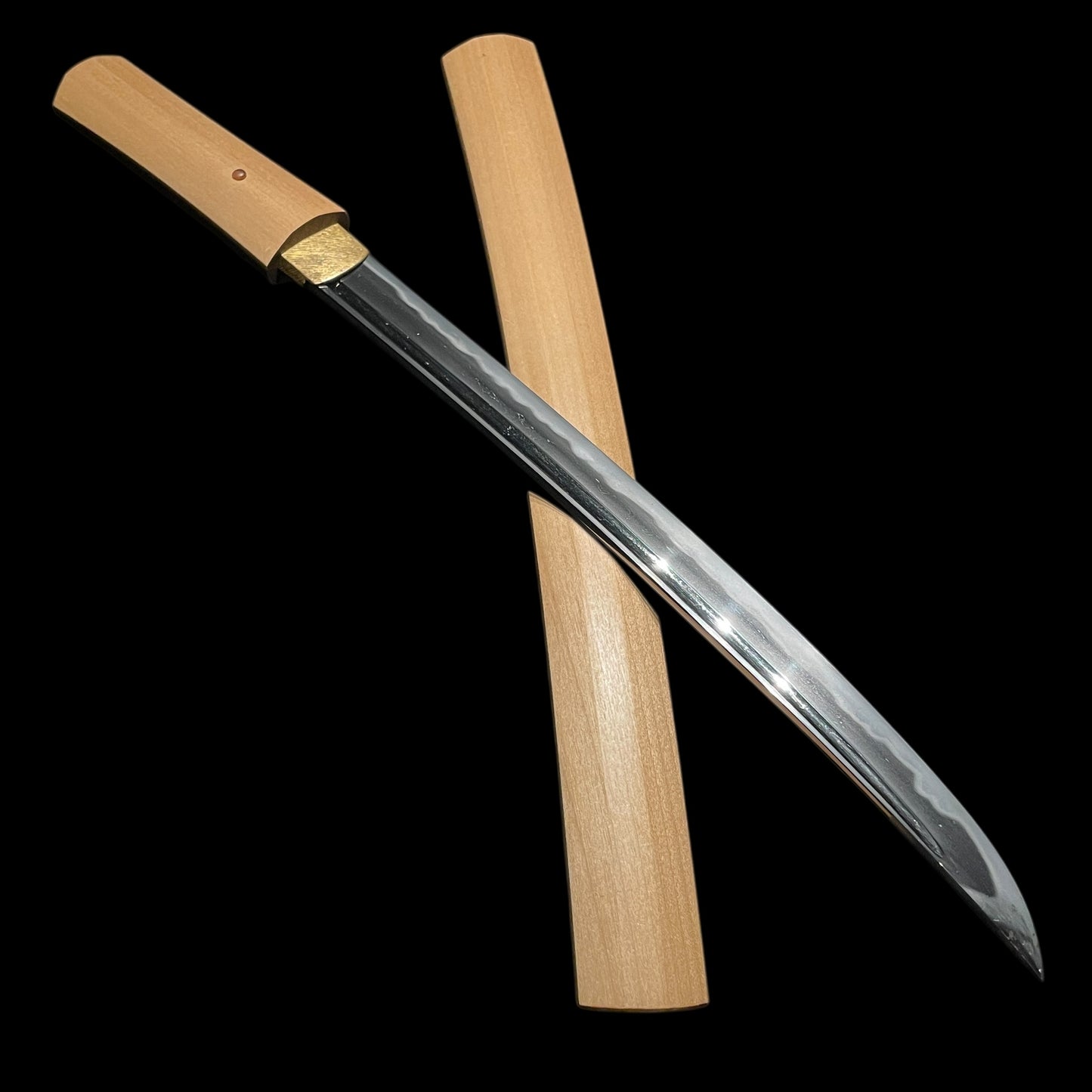 Hirazukuri Wakizashi 平造脇差, Bohi 棒樋 blade, Edo period mumei