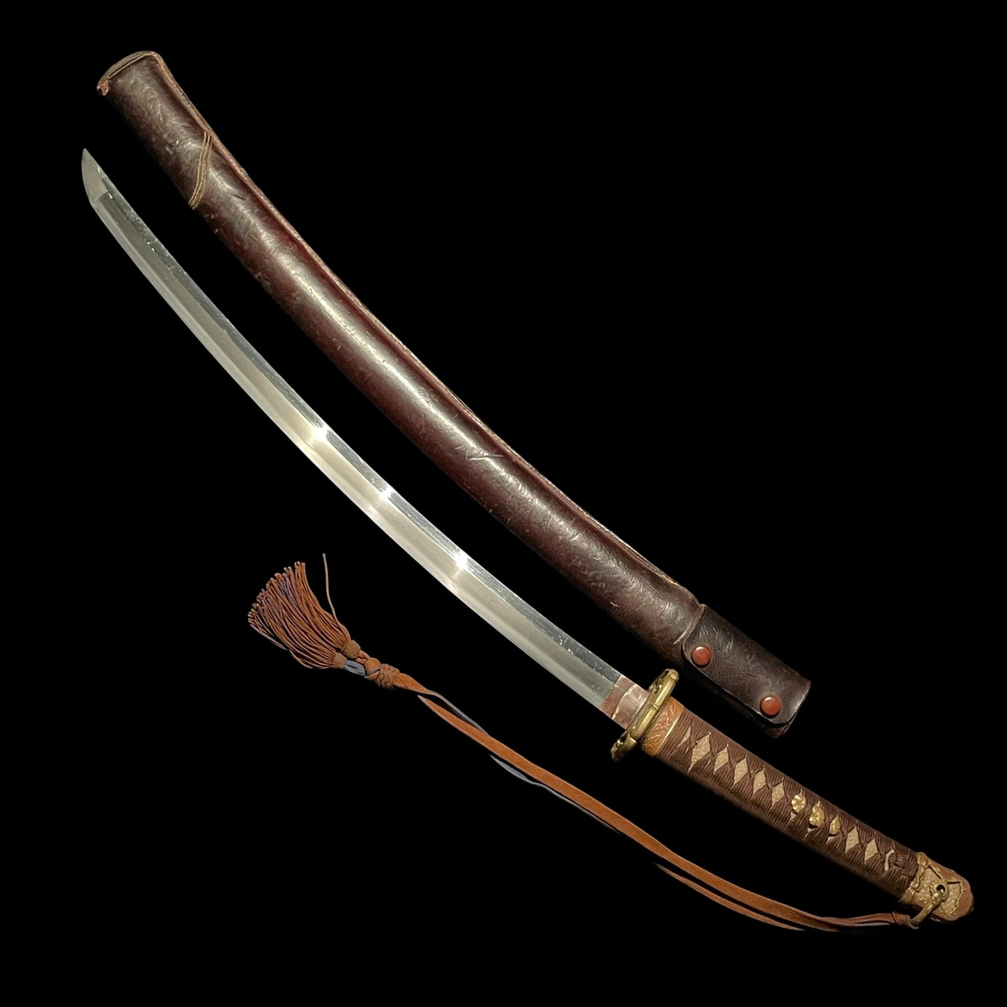 Short GUNTO 短寸軍刀 with Tassel, 大反り Oozori, WW2 Japanese Army Officer Sword