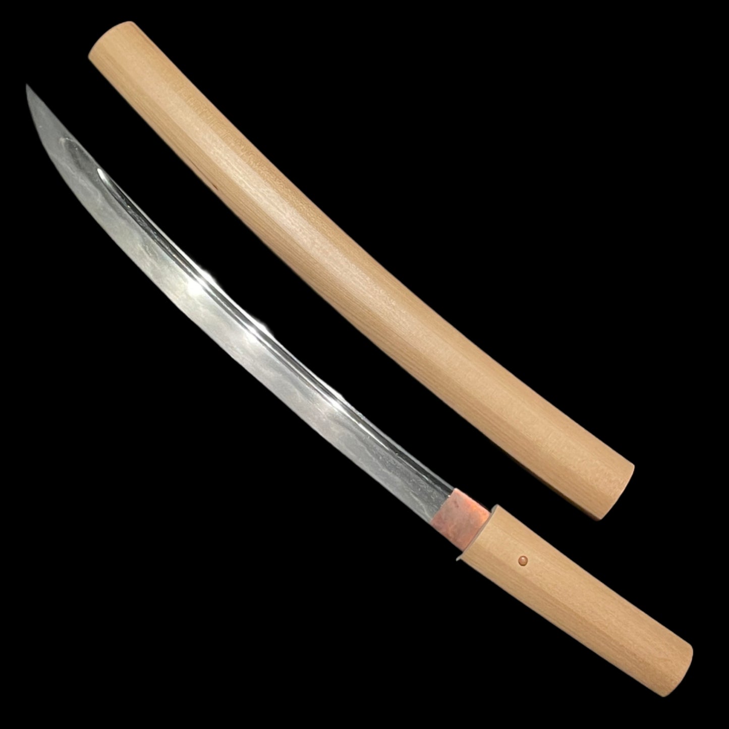 KOTO HIRAUCHI WAKIZASHI, Muromachi period mumei, Hirazukuri blade