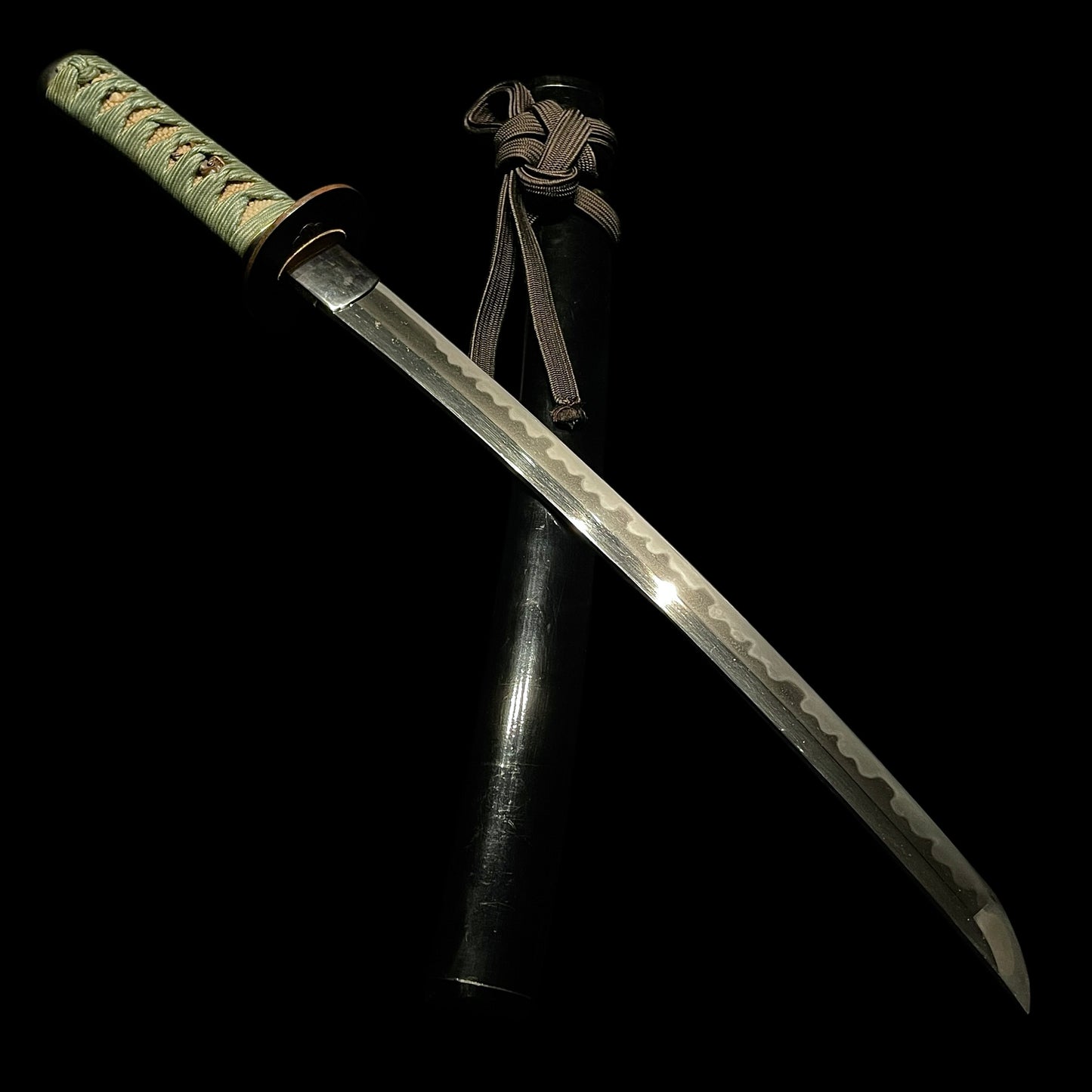 Amazing Hamon Wakizashi, Yokoyama Kozukedaijo Fujiwara Sukesada 横山上野大掾藤原祐定 signed