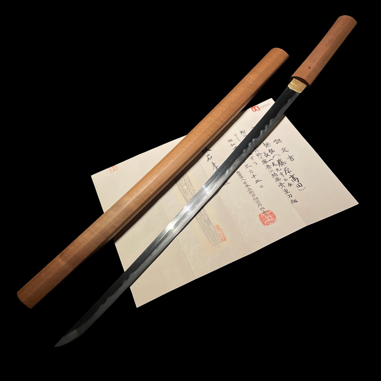 Shinobigatana 忍刀, Straight Blade Long Wakizashi, Fujiwara Takada 藤原高田, Early Edo period