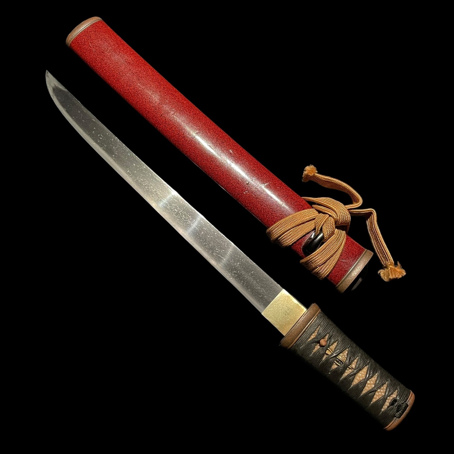 Red Matsushiro Koshirae, Aikuchi TANTO with KOZUKA, KOTO Muromachi period