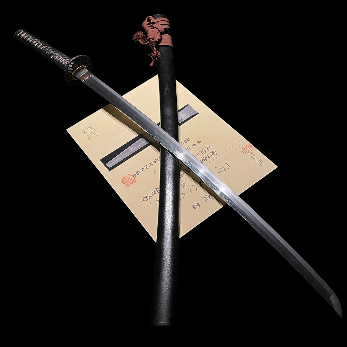NANBOKUCHO Period, Chiyozuru 千代鶴 KATANA, Rai School, NBTHK Certificate, with Shirasaya