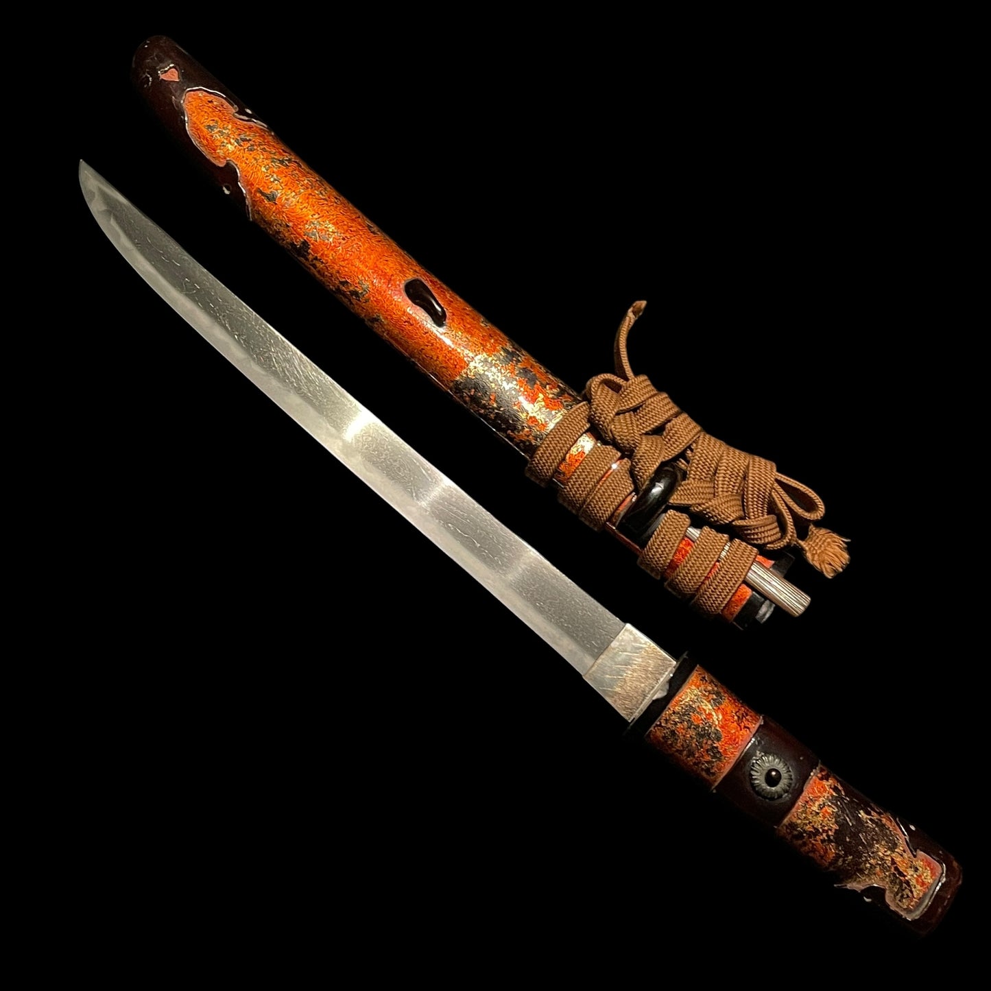 Byakudan-Nuri 白檀塗, Aikuchi Koshirae 合口拵, Tanbanokami Yoshimichi signed Kozuka and Warikogai