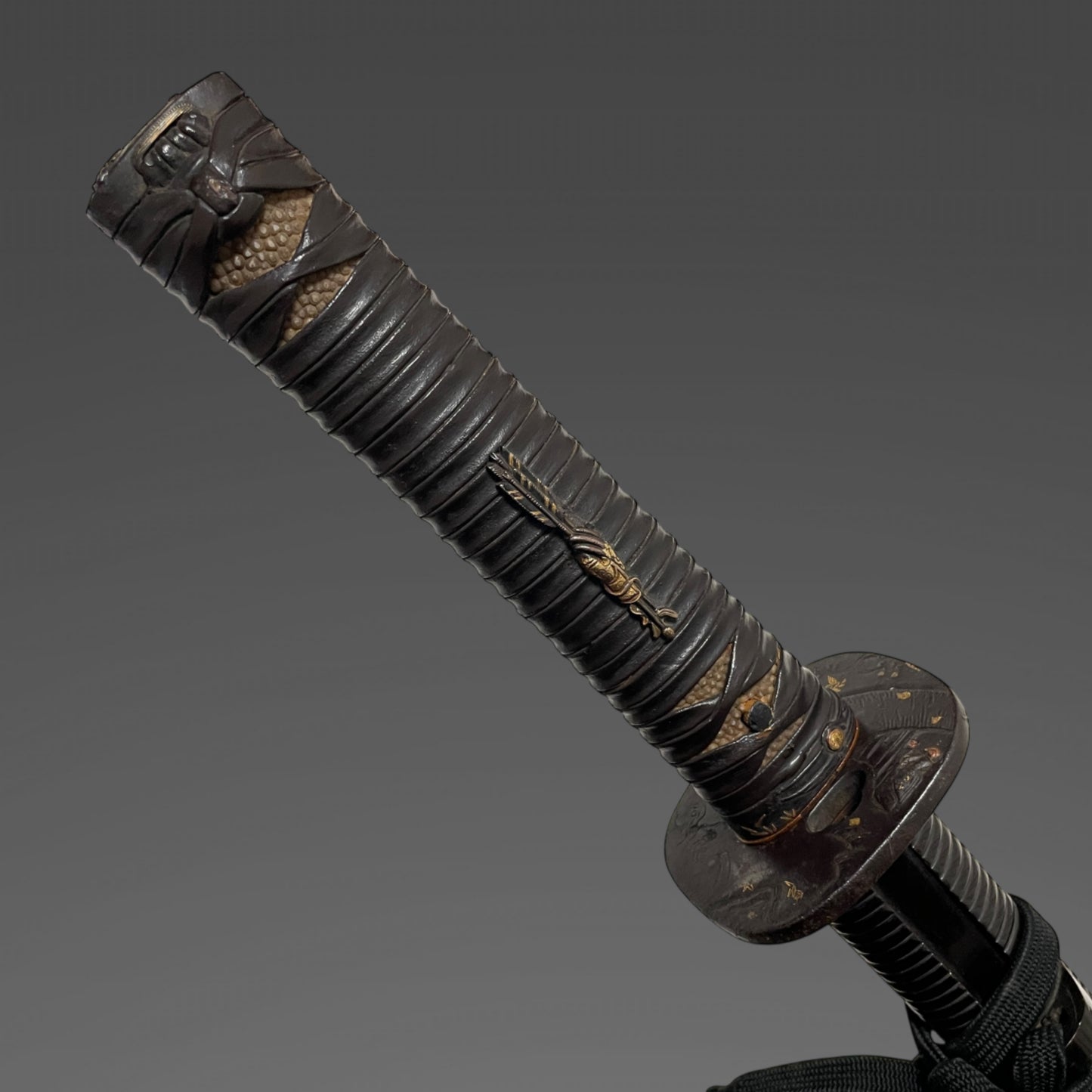 Sendankizami-Saya 千段刻鞘 Long Wakizashi, Ninja Style Straight blade, Edo period mumei