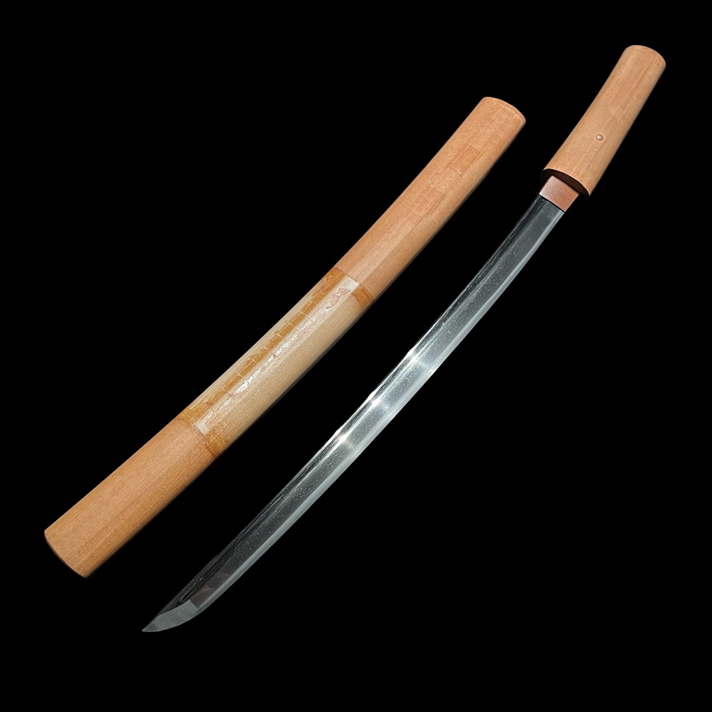 Bo-hi 棒樋 Wakizashi, Kakitoshi 掻き通し, KOTO Muromachi period mumei