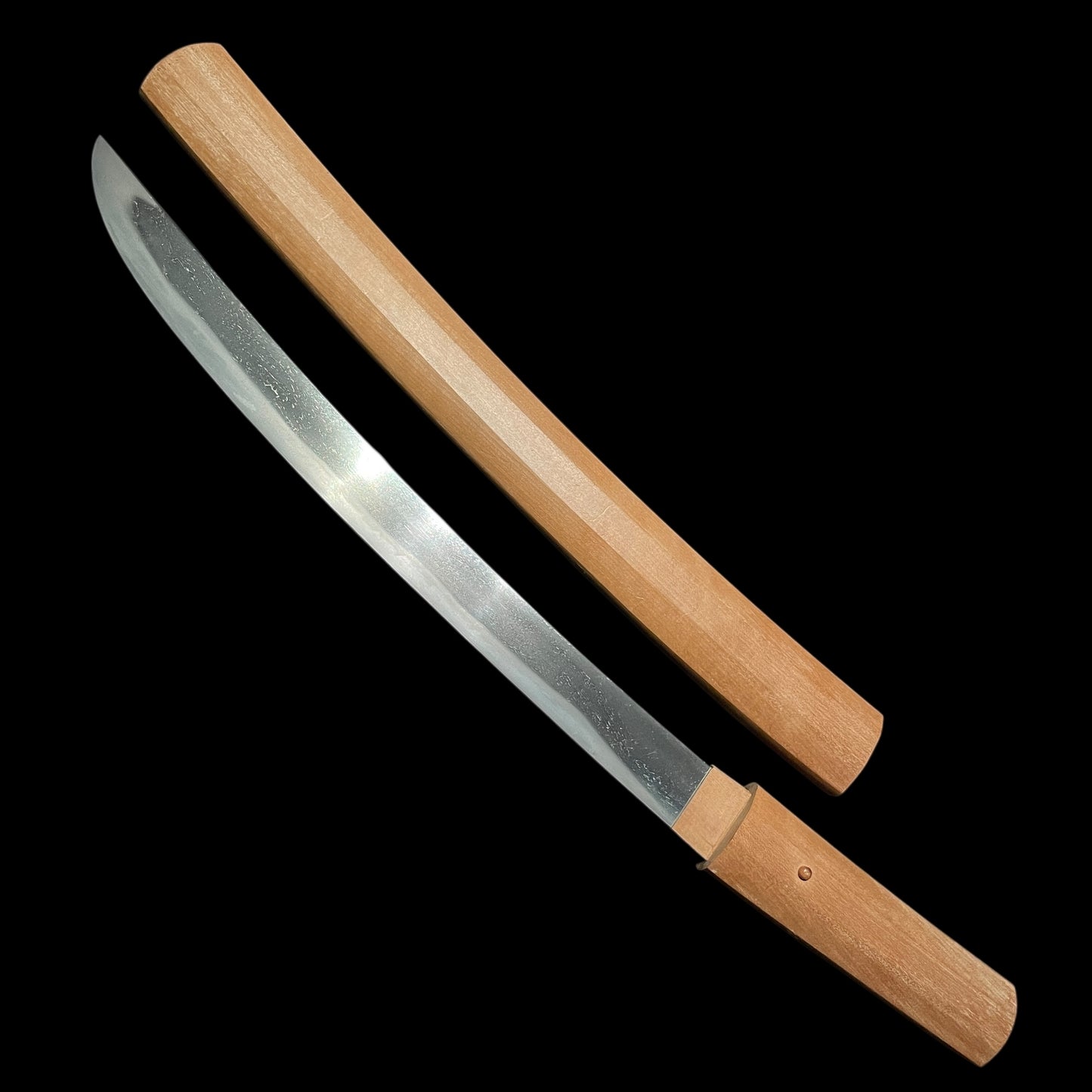 MASAMUNE 正宗 signed Hirazukuri Sunnobi-Tanto in Shirasaya, Homarekizu 誉傷