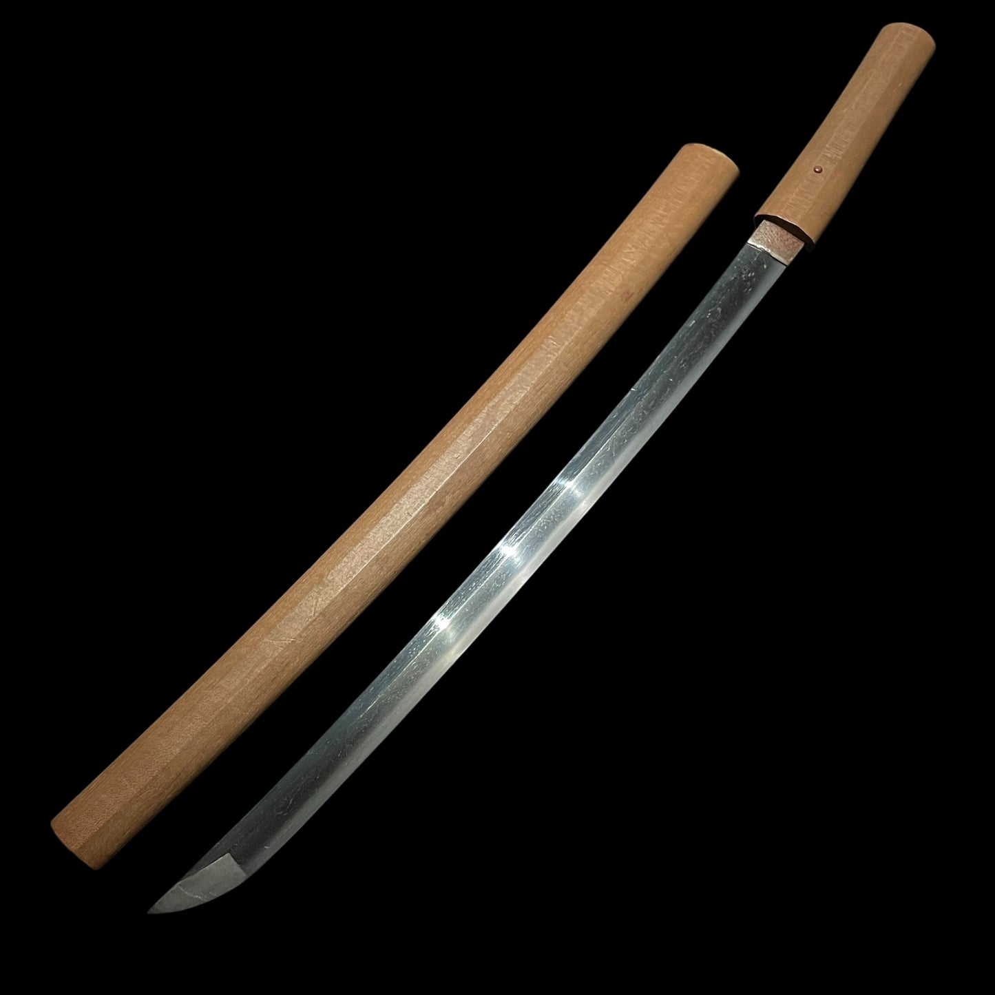 Homarekizu 誉傷 Wakizashi, Kikko pattern 亀甲文様 Habaki, Edo period mumei