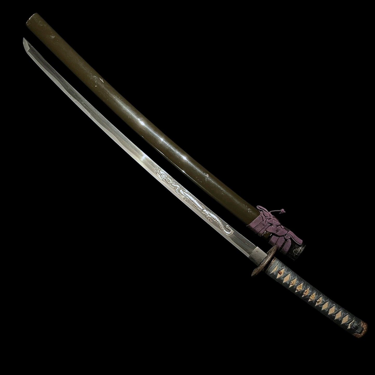 Dragon HORIMONO KATANA, Harimadaijo Fuijwara Kiyomitsu 播磨大掾藤原清光 signed, High-grade Fittings