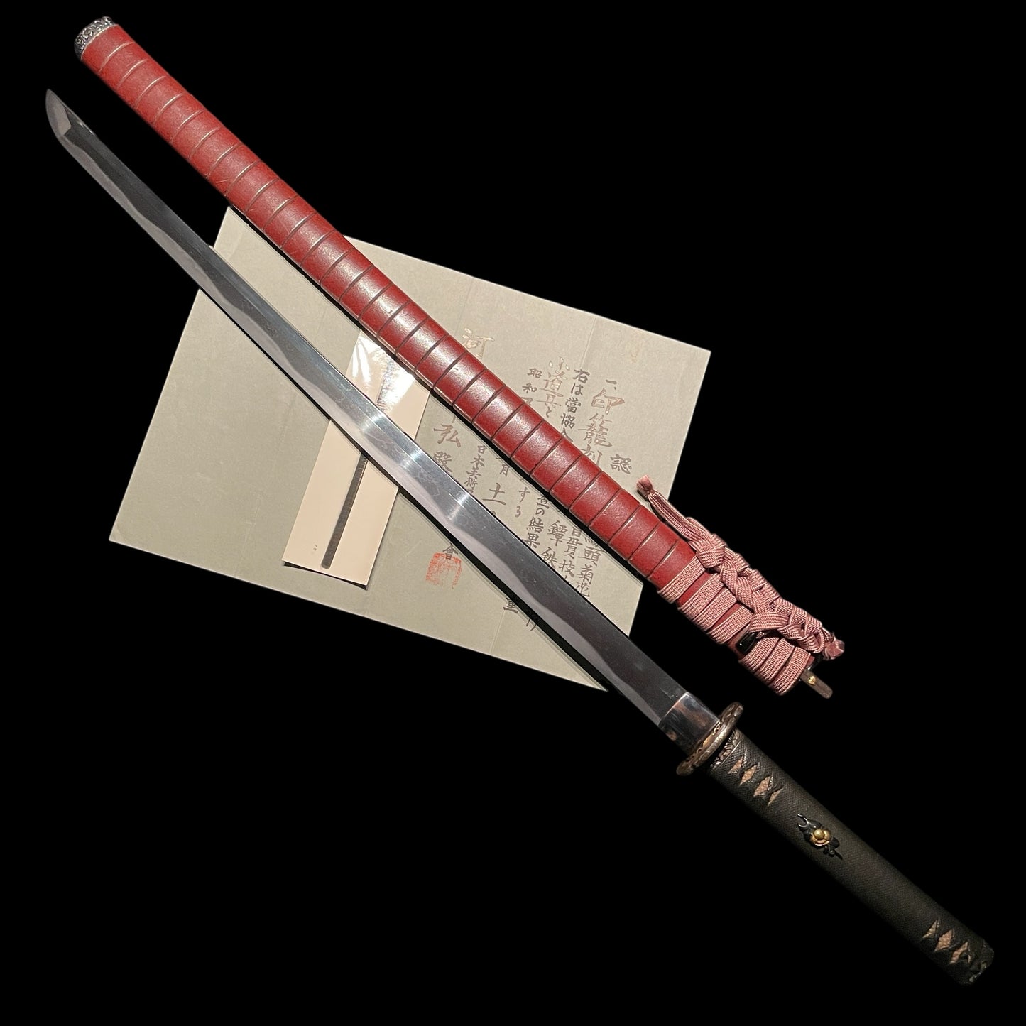 Inrokizamizaya 印籠刻鞘 KATANA, Kanbun-Shinto 寛文新刀, Very wide Blade, with Wari-Kogai