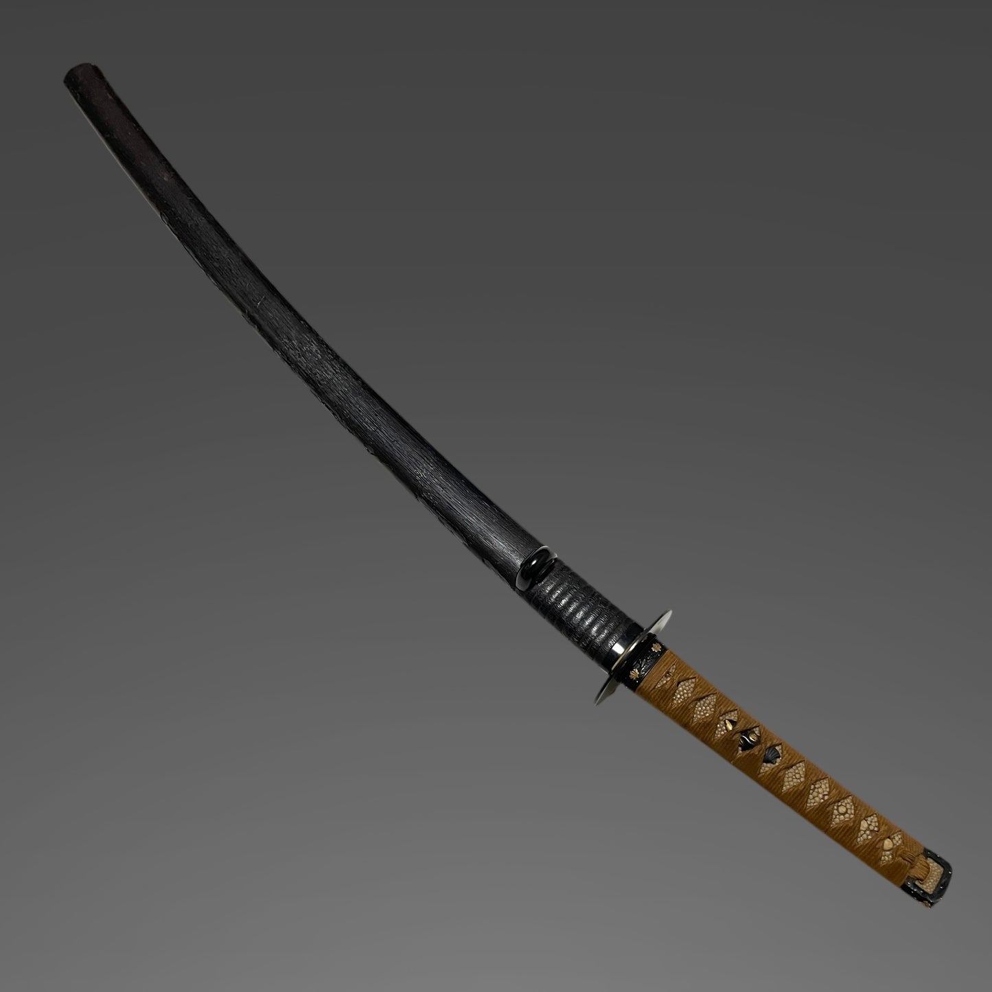 Sue-KOTO KATANA, Shakudo Fuchikashira 赤銅桐波図縁頭, Late Muromachi period mumei