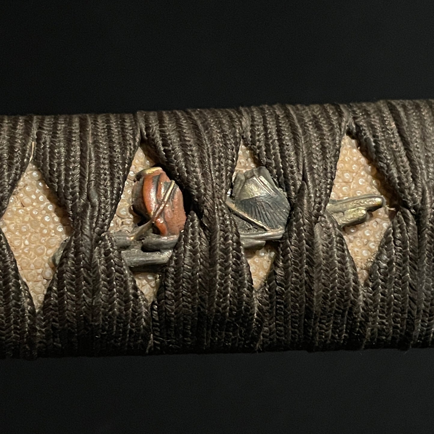 Black Ryakushiki-GUNTO 黒略式軍刀, Mt.Fuji Menuki, Japanese Army Sword