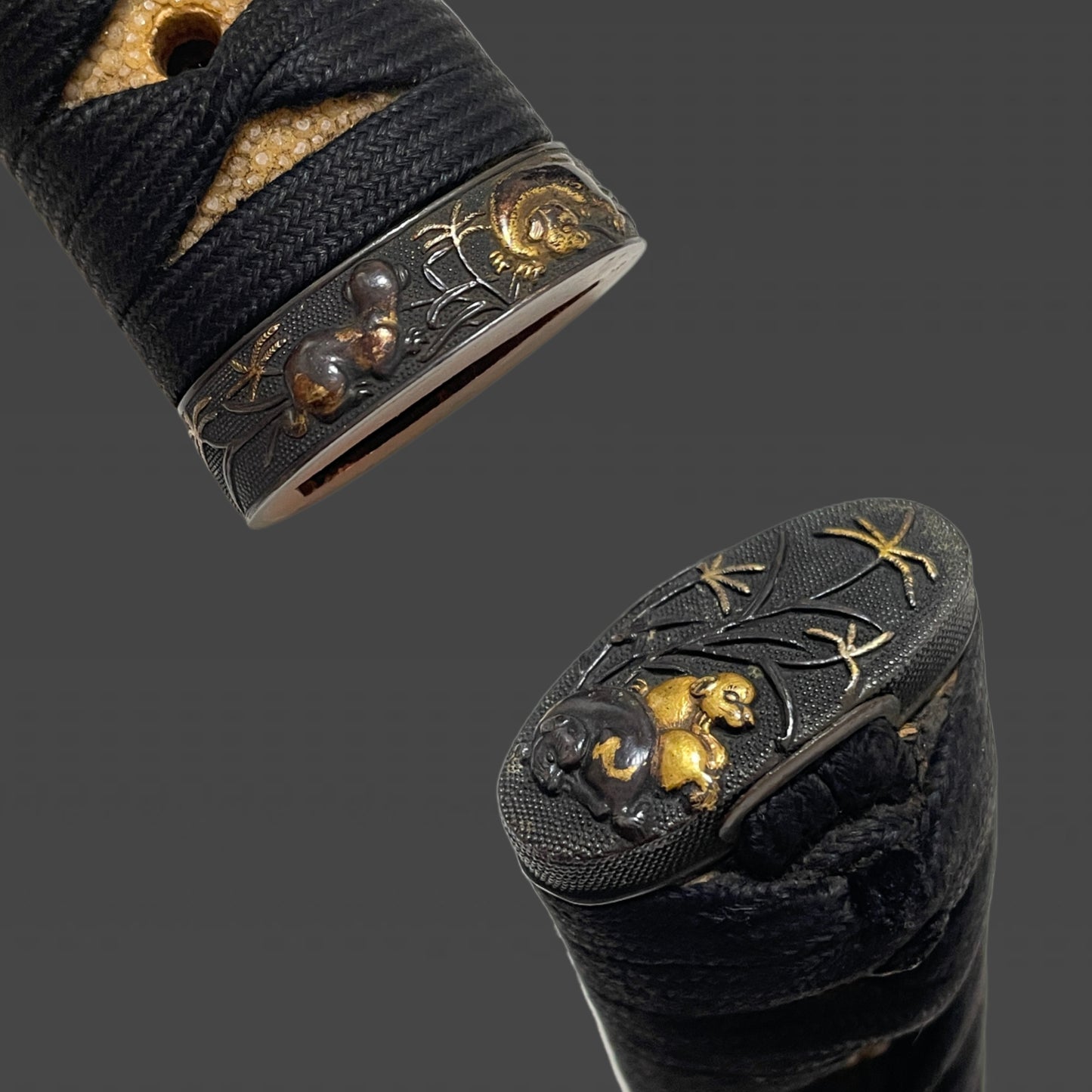 Sadamune 貞宗 signed Wakizashi, Dog Fuchikashira, Shakudo Kozuka, Edo period