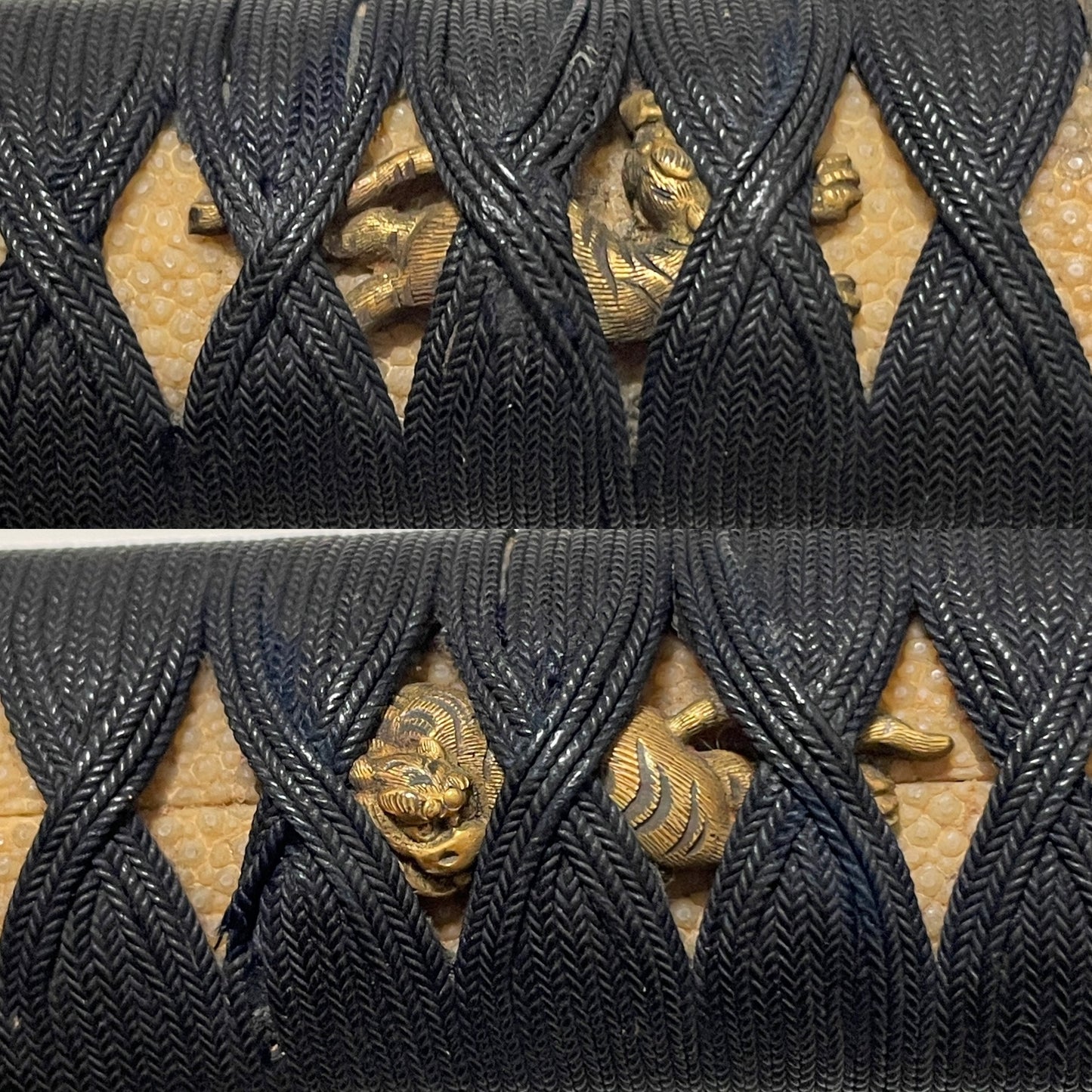 Tiger Menuki Wakizashi with Kozuka, Moon and Geese Fittings, Edo period mumei