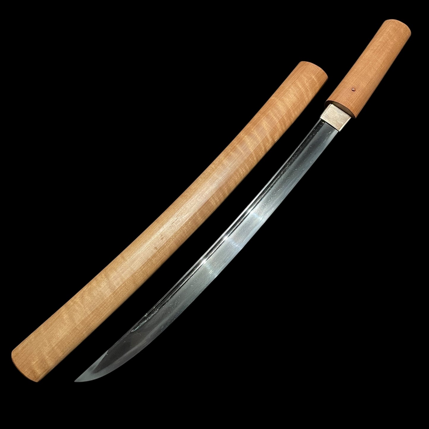 Hirazukuri Wakizashi 平造脇差, Bohi 棒樋 blade, Edo period mumei