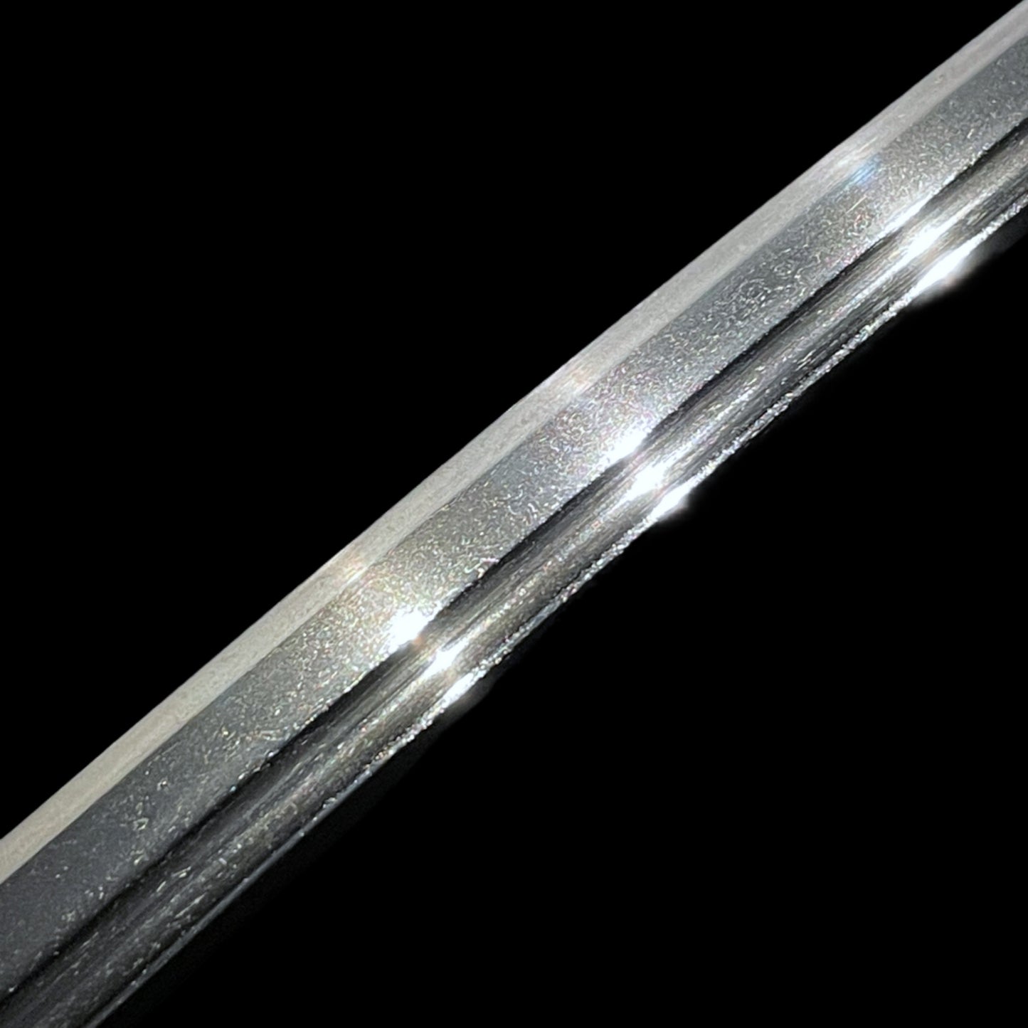 Bohi 棒樋 Long Wakizashi, Iron Sukashi Tsuba, Edo period mumei