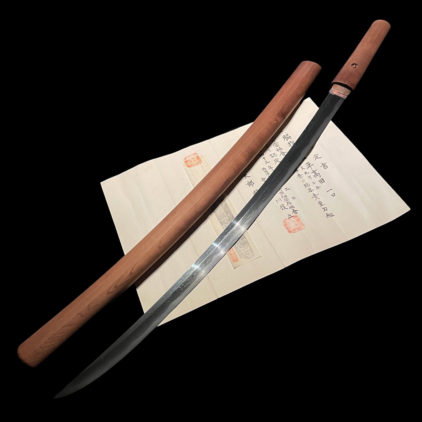 Long NAGAMAKI-NAOSHI 長巻直し Wakizashi, Taira Takada 平高田, Muromachi period, NBTHK Certificate