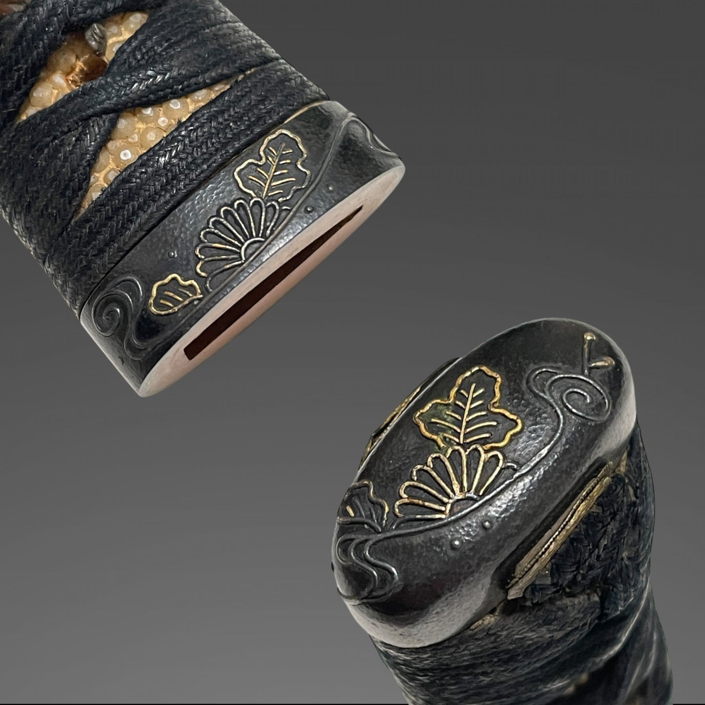 Horse Menuki Black TANTO, Hirazukuri Blade, Edo period mumei