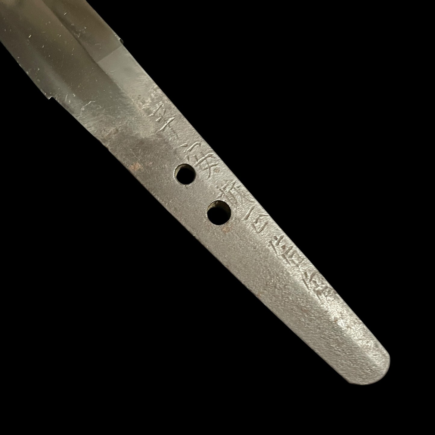 Bat Fuchi Long Wakizashi, Fuemakisaya 笛巻鞘,  Heianjo Masanobu 平安城正信 signed, Edo period