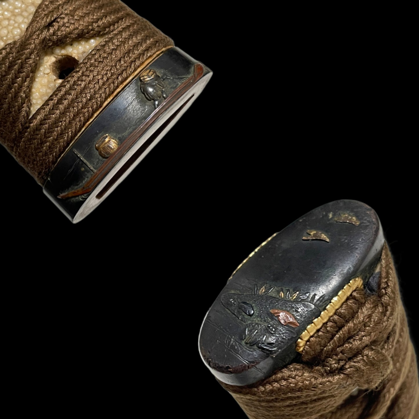 Long Wakizashi, ShibuichiFuchikashira 四分一縁頭, Edo period mumei