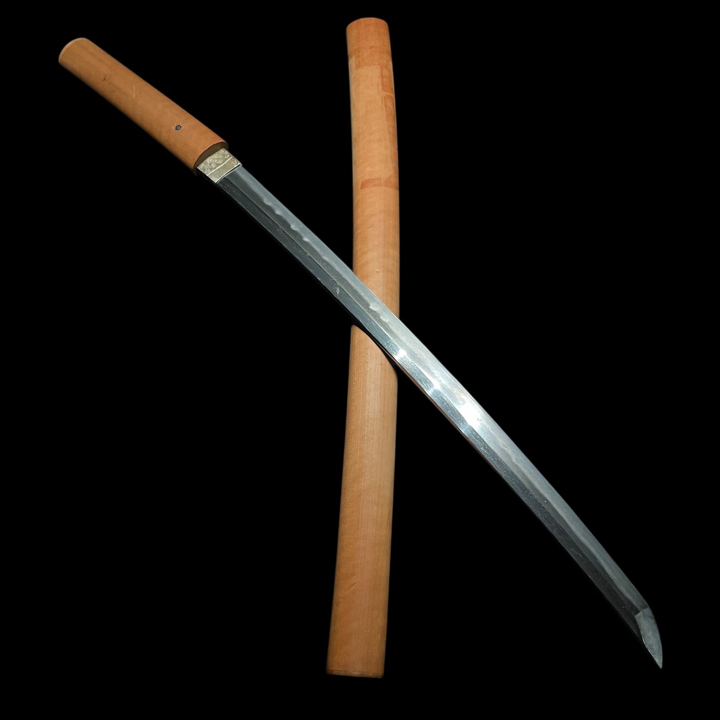 Togari-Gunome Hamon 尖互目刃文 Long Wakizashi in Shirasaya, Edo period mumei