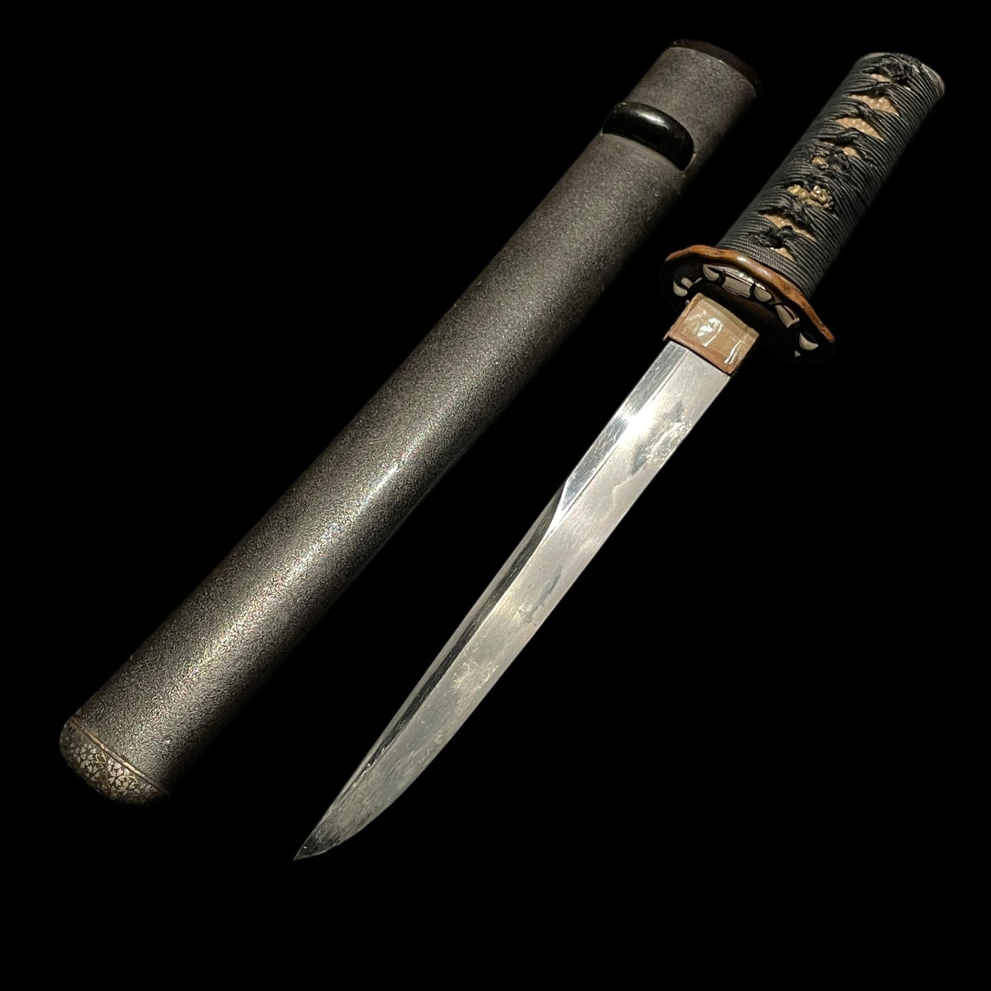 KIKUCHIYARI 菊池槍 Rare style Spear, Moritsugu signed, Silver inlay Fittings