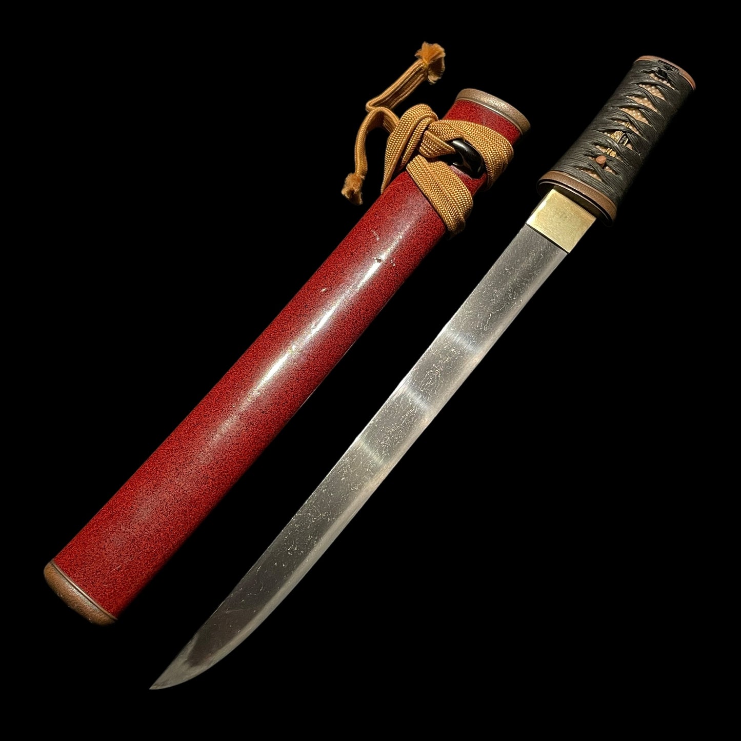 Red Matsushiro Koshirae, Aikuchi TANTO with KOZUKA, KOTO Muromachi period