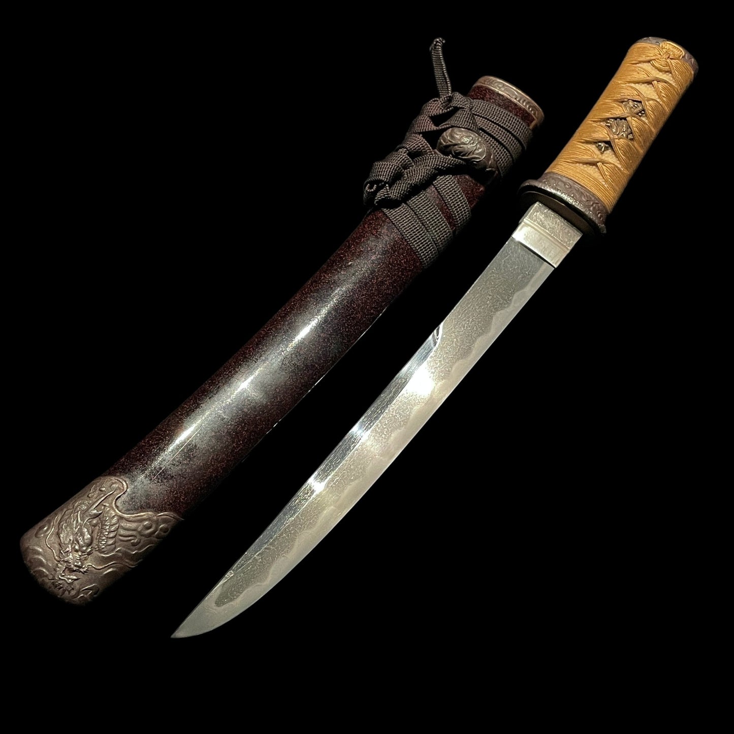 Dragon Fittings Unokubi TANTO, Moritsugu 守次 signed, with Kozuka, Late Edo period