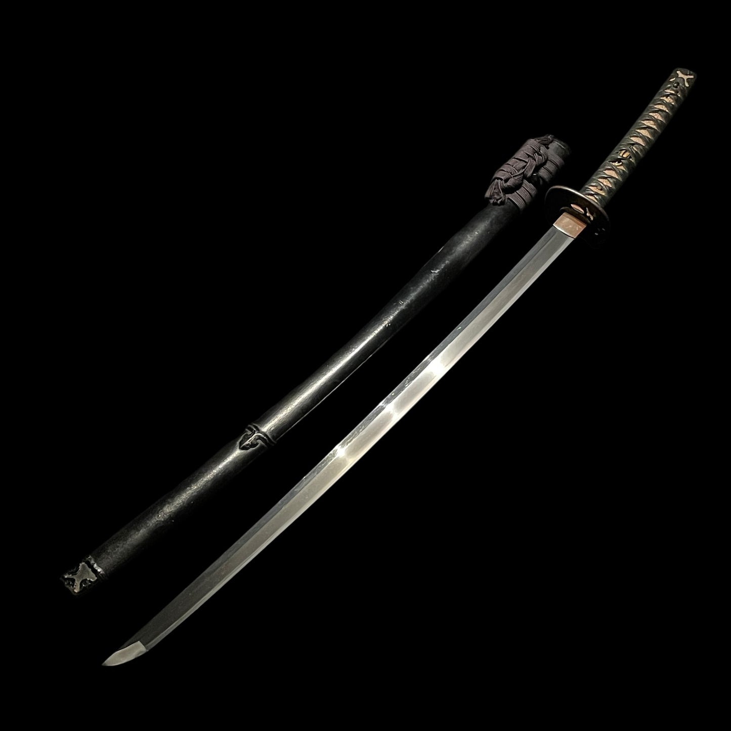 Handachi Koshirae KATANA 半太刀拵, Shibuichi Fittings, Edo period mumei