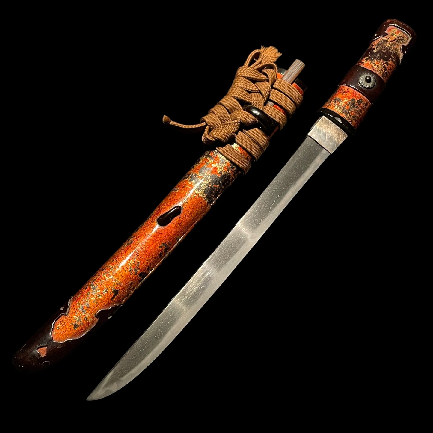 Byakudan-Nuri 白檀塗, Aikuchi Koshirae 合口拵, Tanbanokami Yoshimichi signed Kozuka and Warikogai