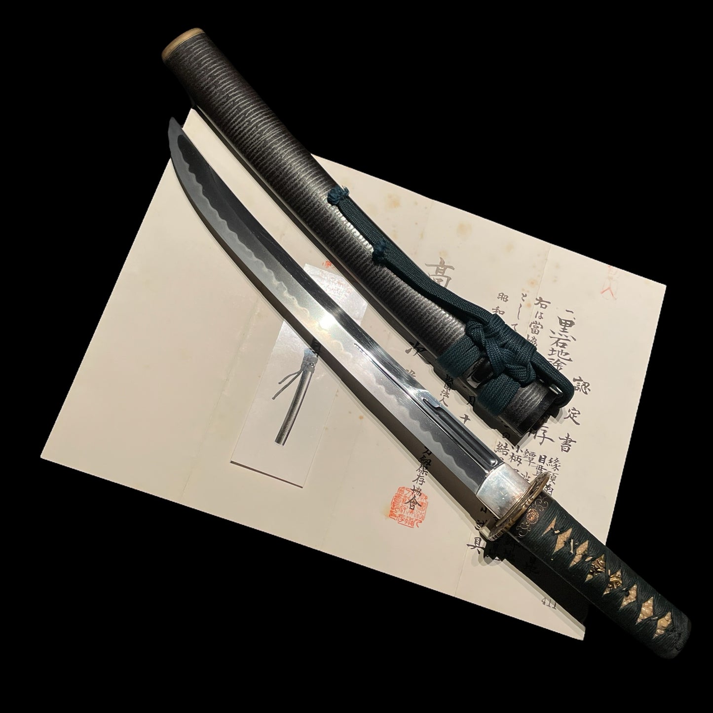 NAGINATANAOSHI-ZUKURI 薙刀直し造 WAKIZASHI, Yamashironokami Kunishige 山城守国重 signed