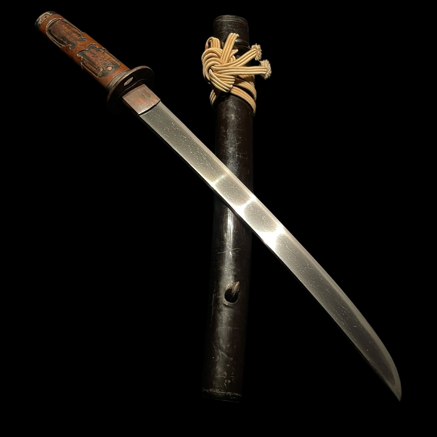 Hirazukuri Wakizashi 平造脇差, Ukyozuka 右京柄, with Shirasaya, Edo period mumei