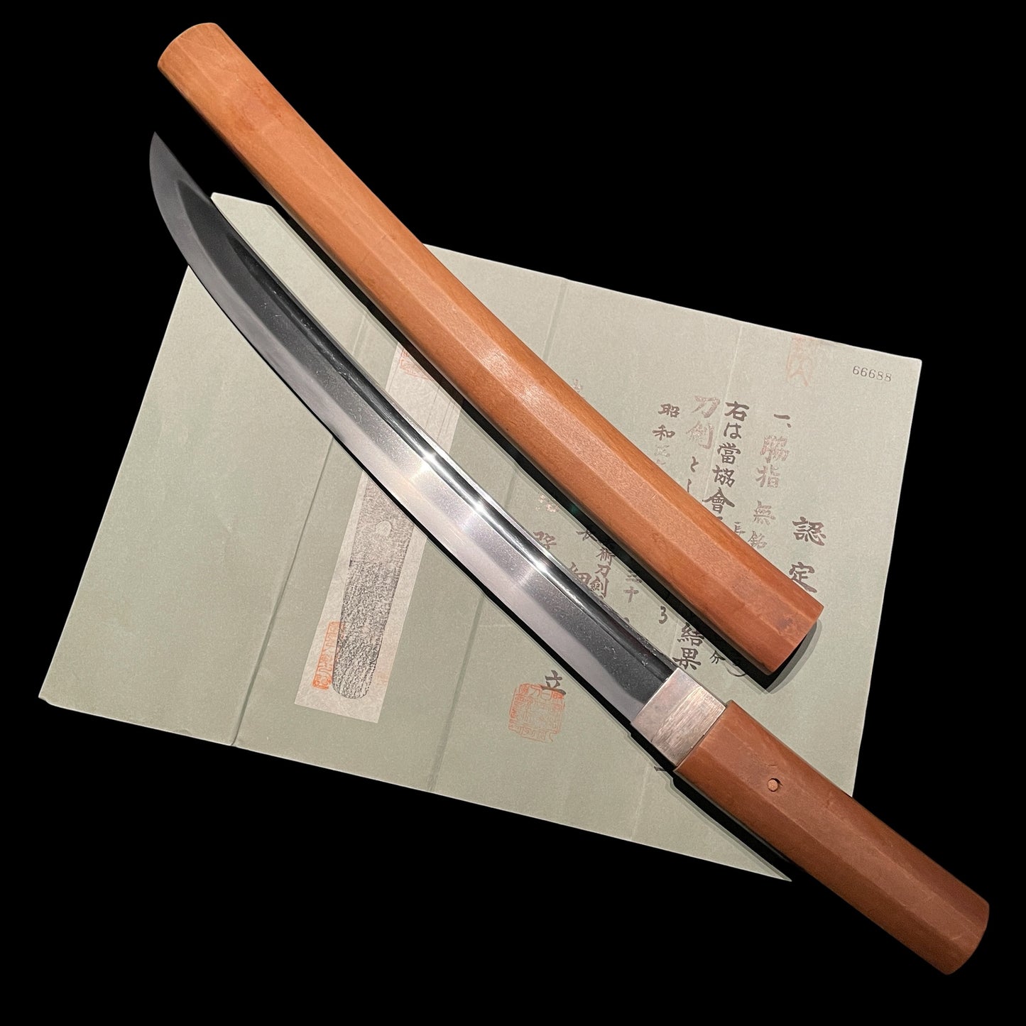 Very Wide Shobuzukuri Wakizashi, Tadayoshi(4gen) 四代忠吉, NBTHK Certificate