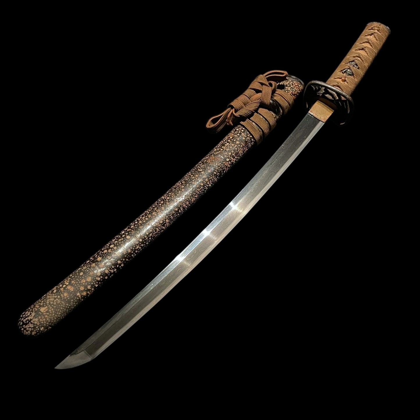 Samesaya-Koshirae 鮫鞘拵 Wakizashi, Oomokumehada, Dragon Fuchikashira, with Kozuka