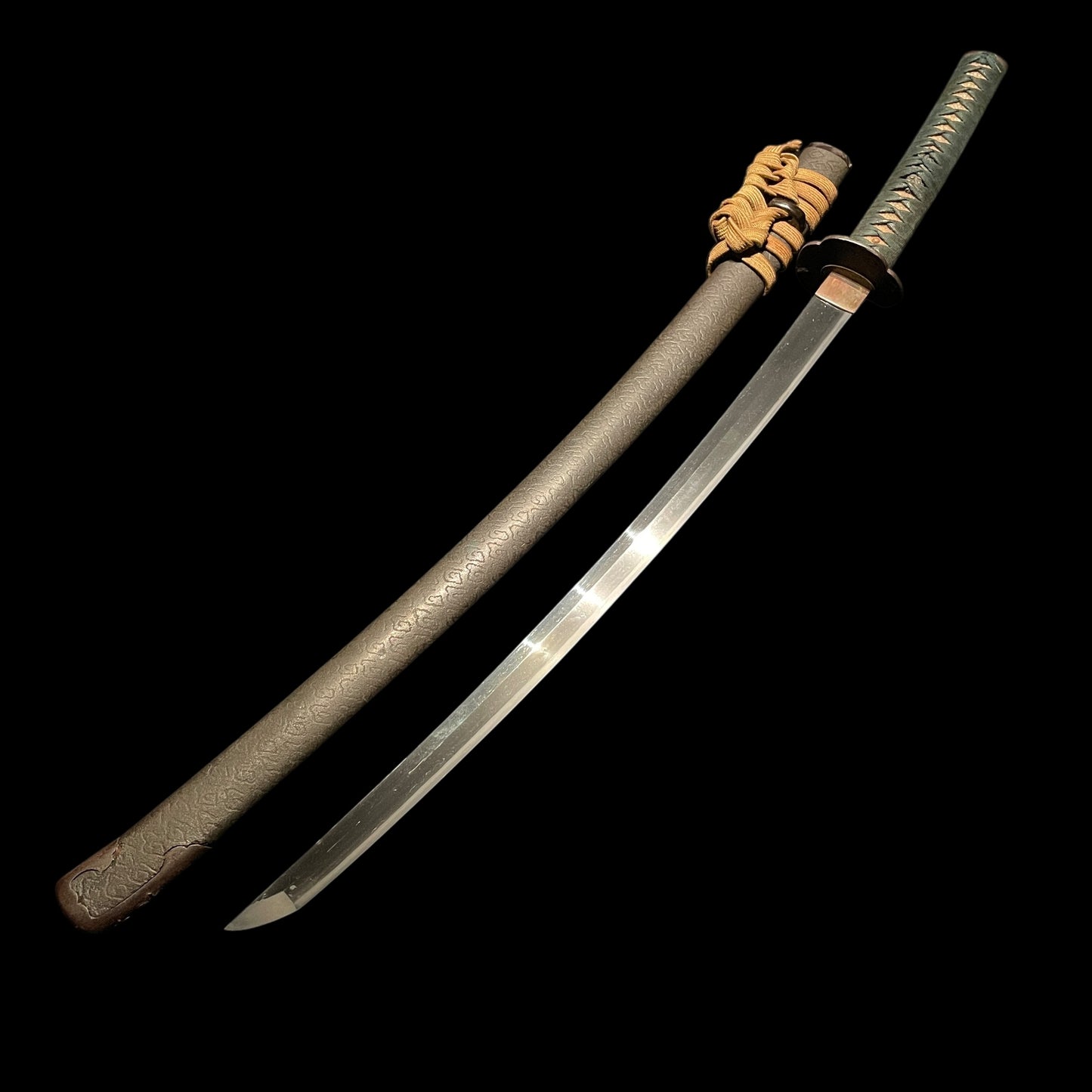 Unmonnuri-Saya 雲文塗鞘 Long WAKIZASHI, Hironori 寛則 signed, Edo period