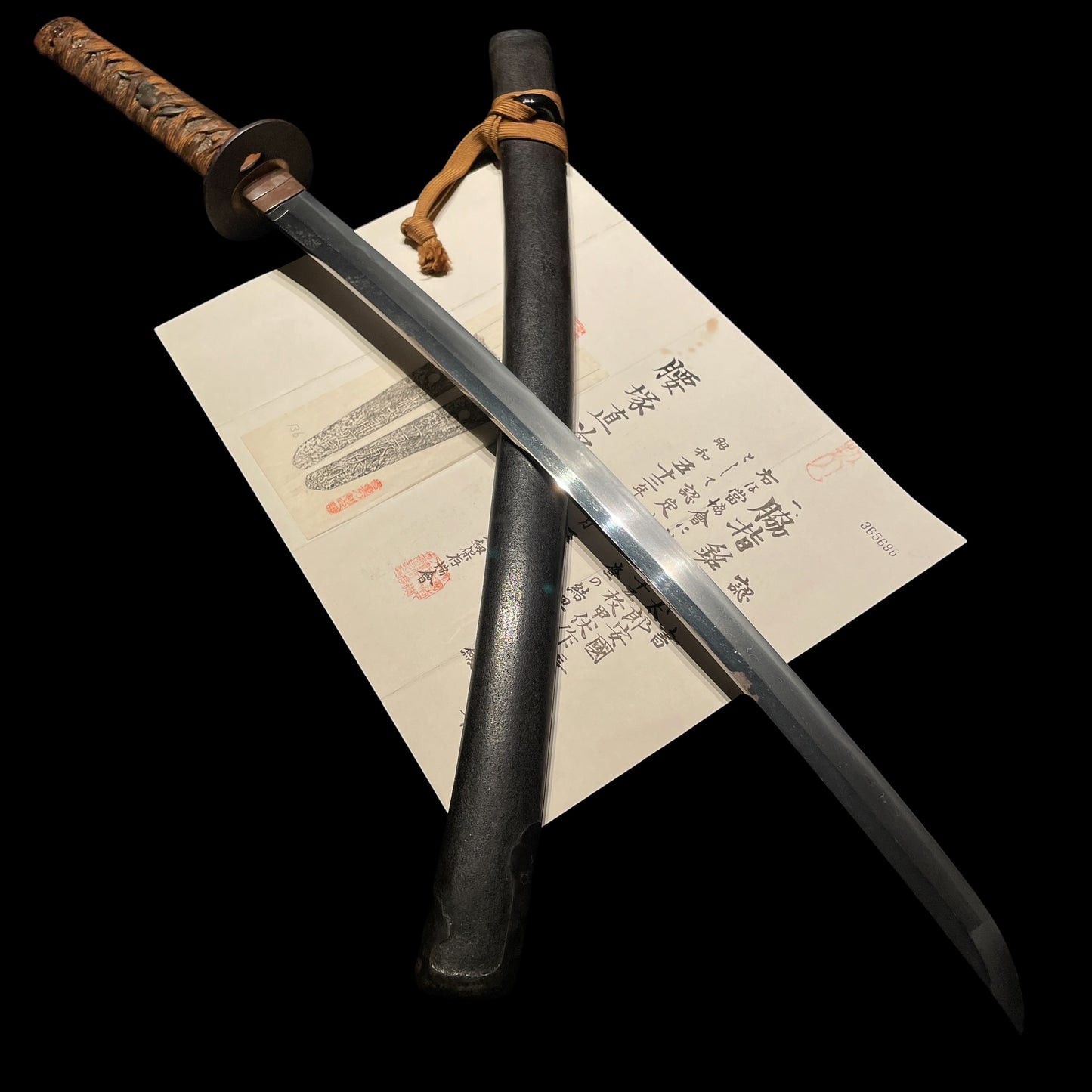 Musashitaro Yasukuni 武蔵太郎安国 signed Long Wakizashi, Edo period, with Kozuka