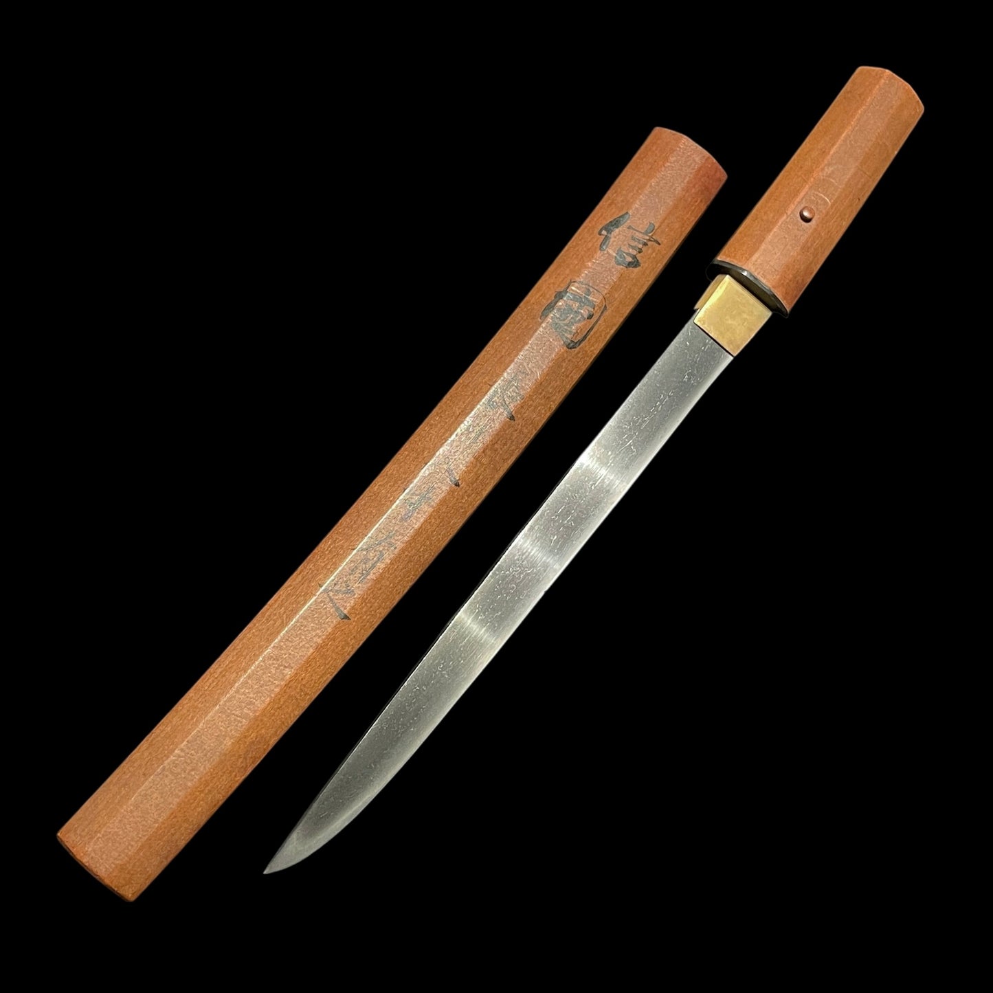 Nobukuni 信國 signed TANTO, Inlaid signature 象嵌銘, Sayagaki 鞘書, Muromachi period