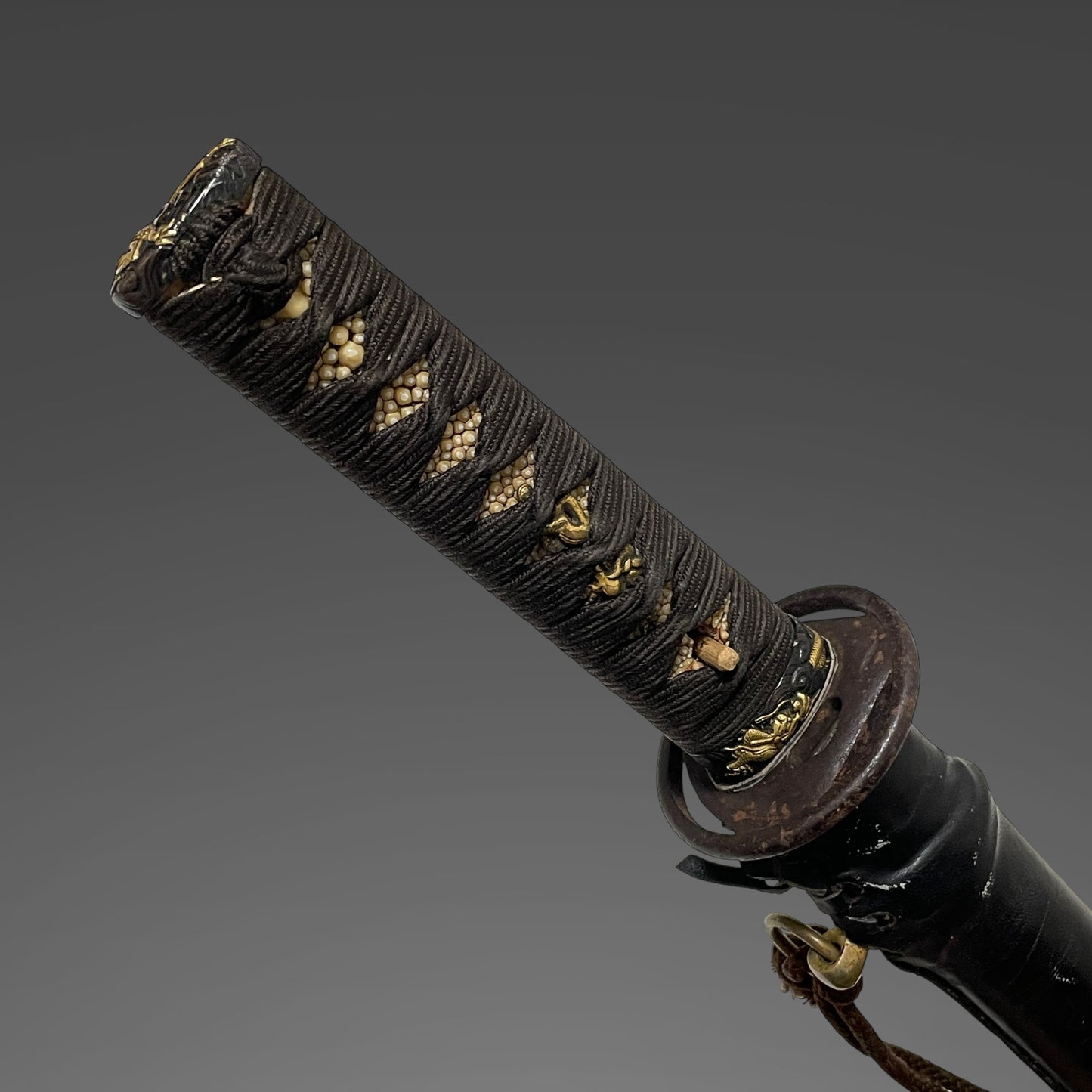 Short Navy GUNTO For Crew 搭乗員用短寸海軍刀, Dragon Fuchikashira, Heianjoju Kunitake signed