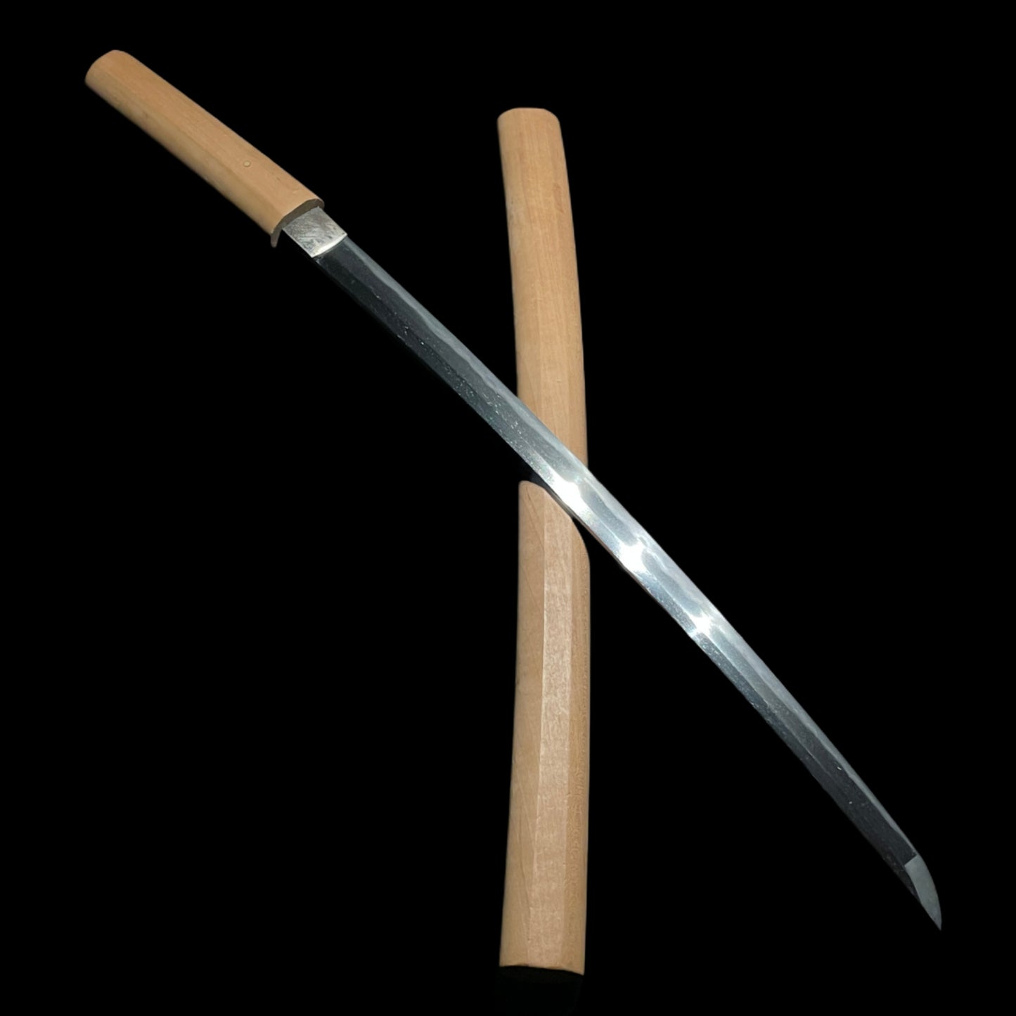 Midareba Wakizashi in Shirasaya, Edo period mumei