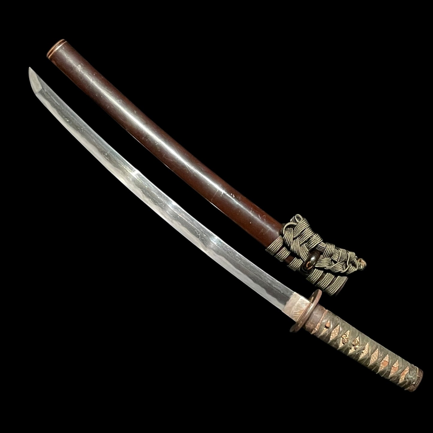 Bizenkoku Sukesada 備前國祐定 signed Wakizashi, Rugged Iron Fuchikashira, Muromachi period