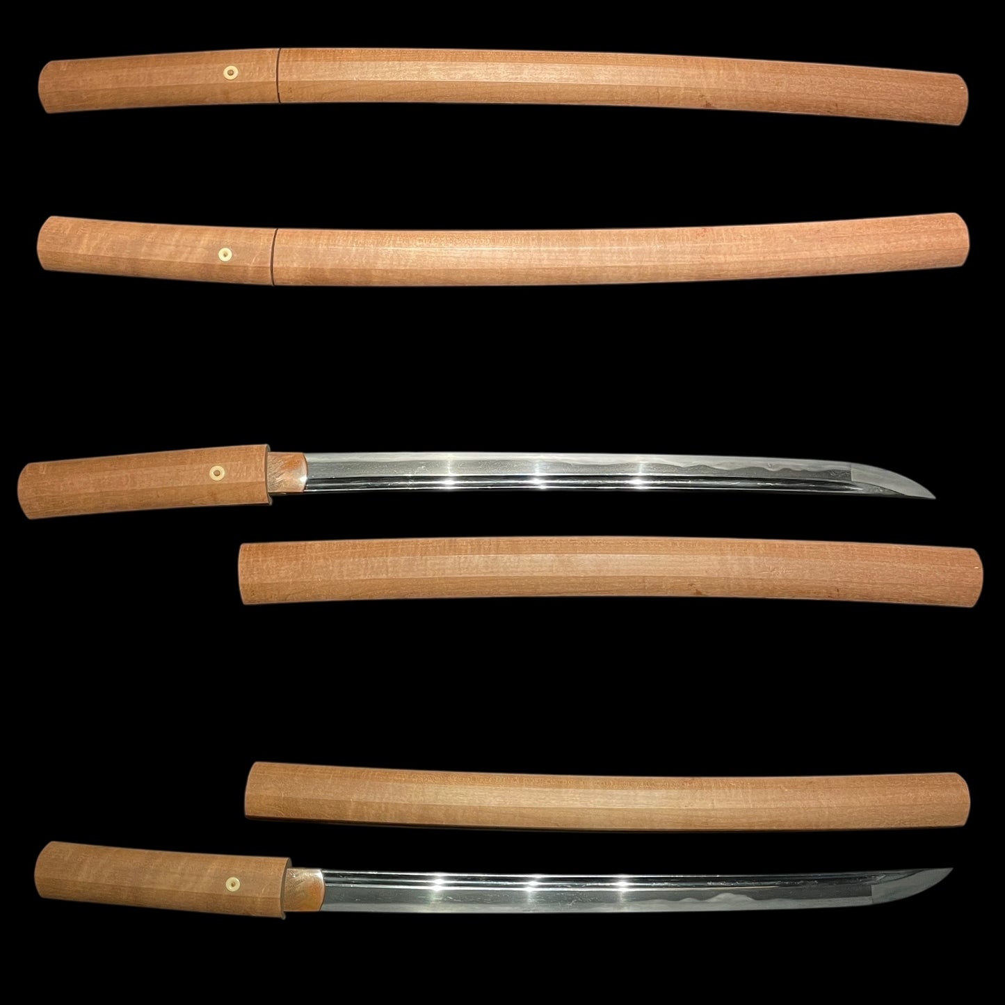 Ookissaki 大切先 Wakizashi, Bo-hi 棒樋 blade, Edo period mumei