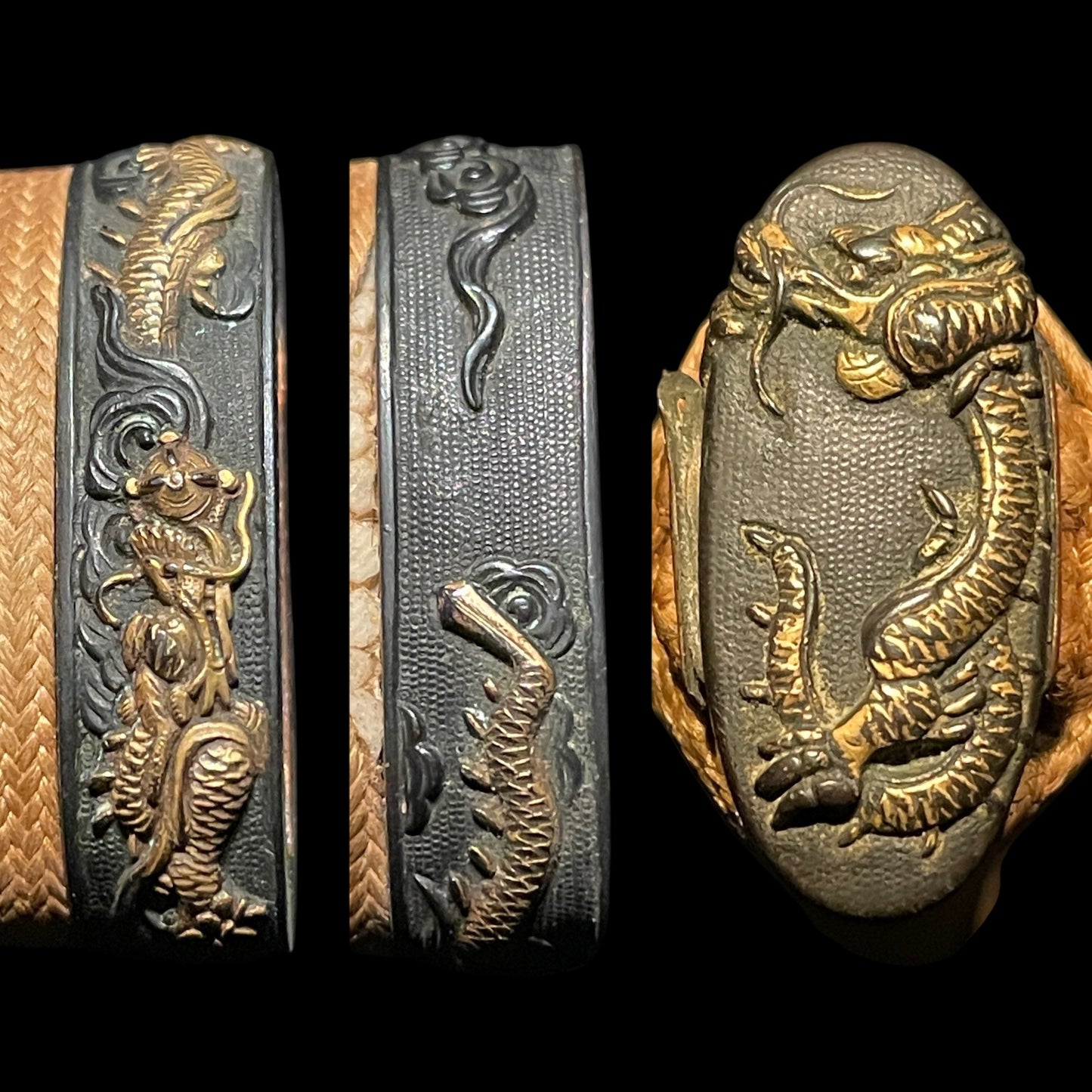 Long Hirazukuri Wakizashi, Kanemoto 兼元 signed, Dragon Fittings with Shirasaya