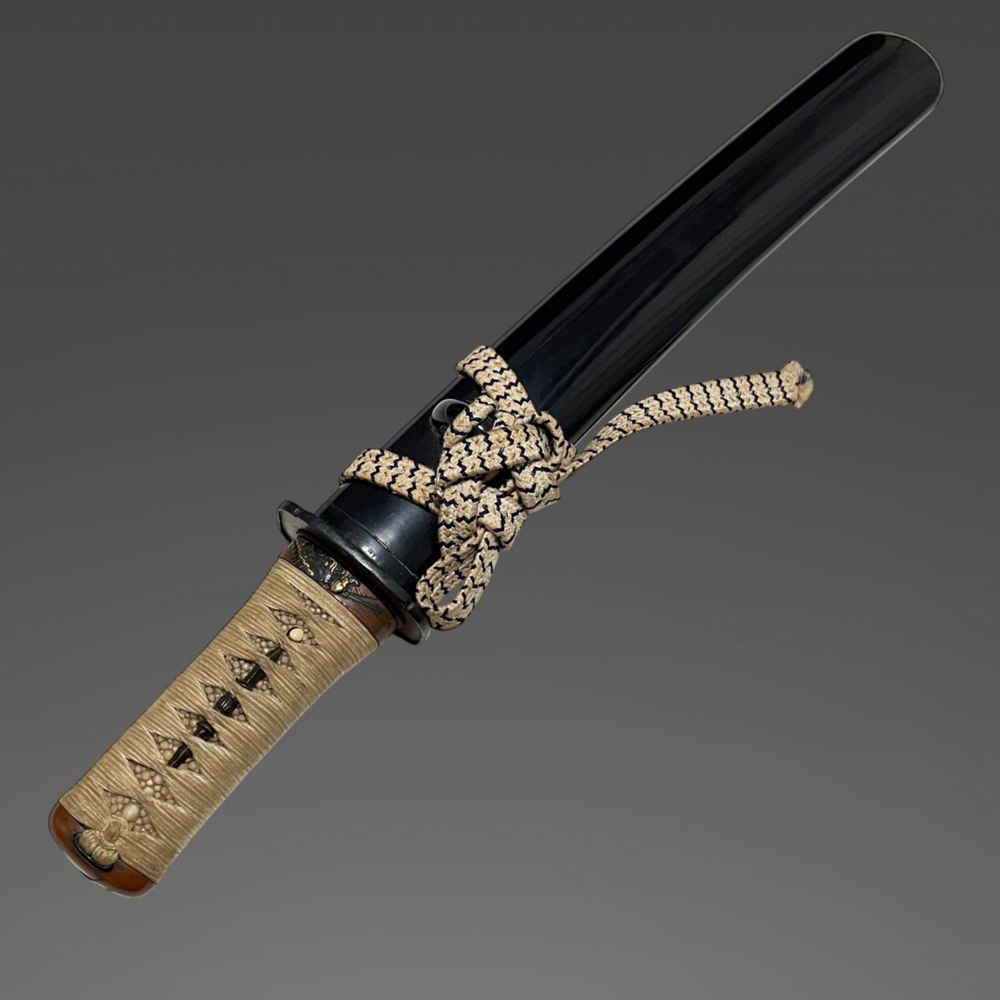 Onishoki 鬼鍾馗 Fuchikashira, Copper Fittings TANTO, with Kozuka, Muromachi period