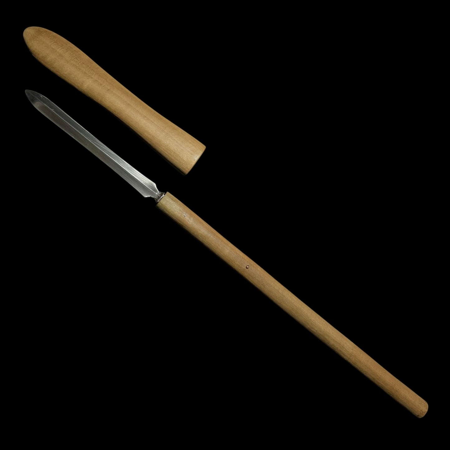 Ryoshinogi-Yari 両鎬槍 in Shirasaya, Long Tang, Edo period mumei