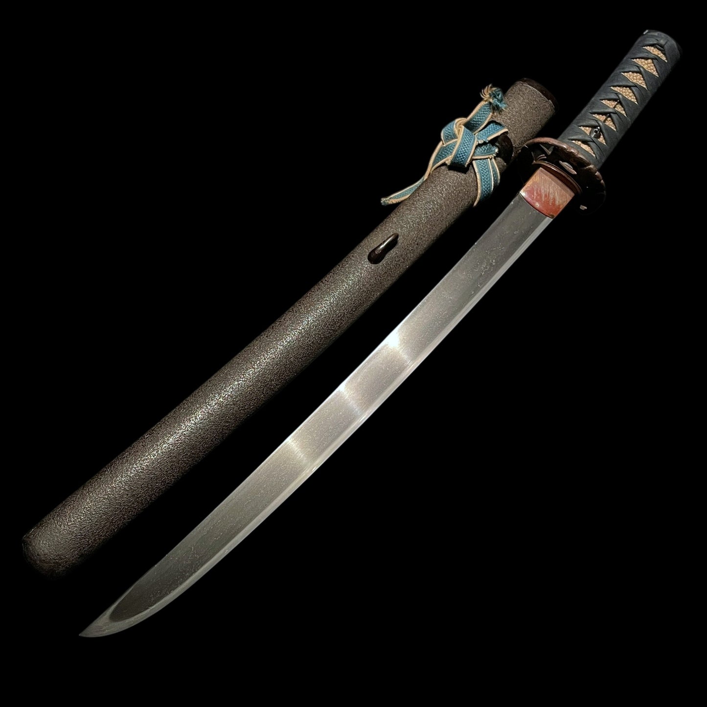 Hirazukuri Wakizashi, Yajiri Menuki, Choshuju Yuken signed TSUBA, with Shirasaya