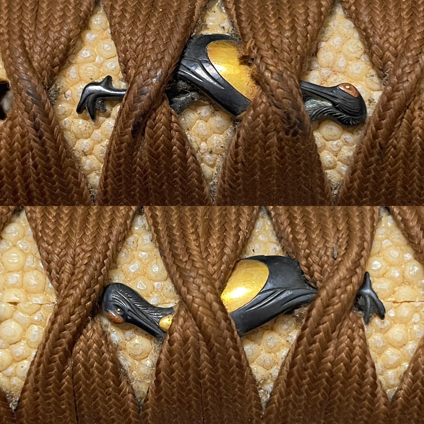 Ccormorant Fishing 鵜飼 Fittings Wakizashi, Kikuchi Tsunesada 菊池序定 signed Fuchi