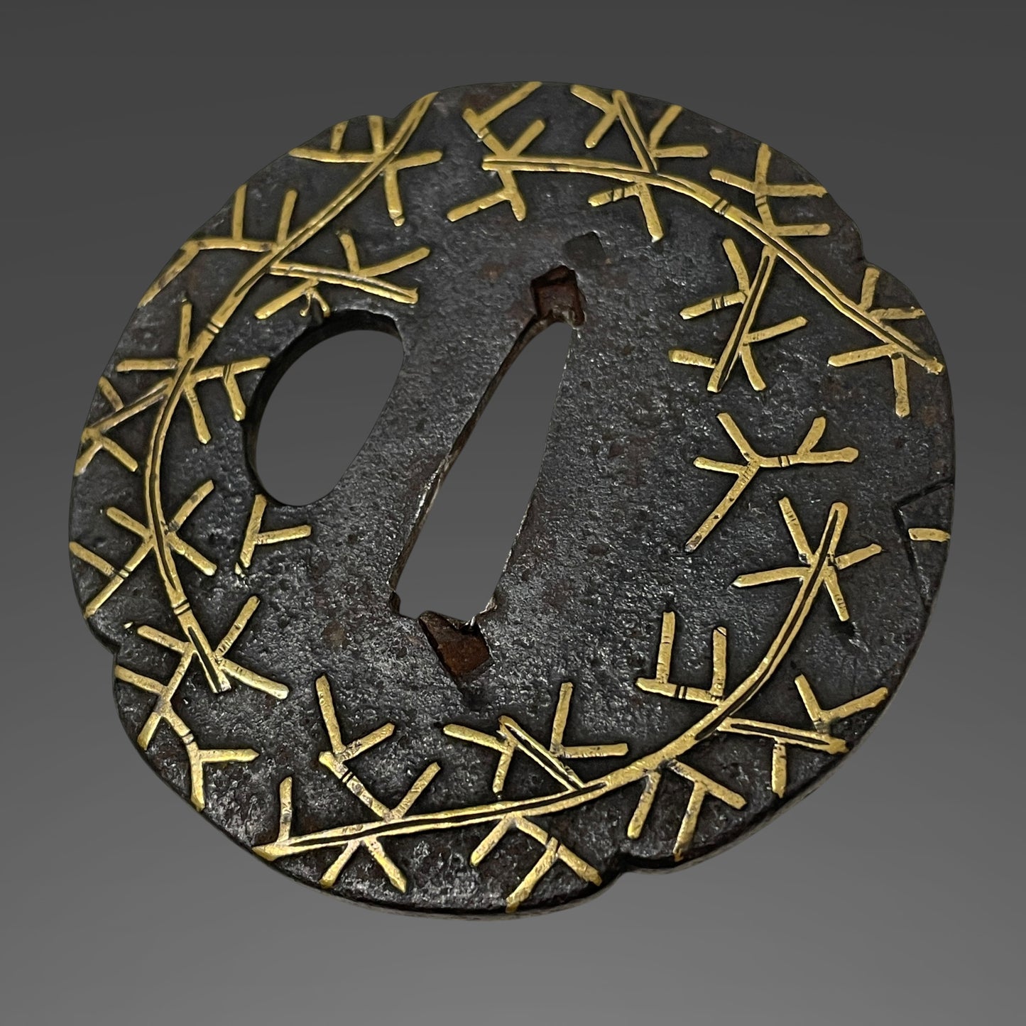 Bohi 棒樋 KATANA, Gold inlay TSUBA, Edo period mumei