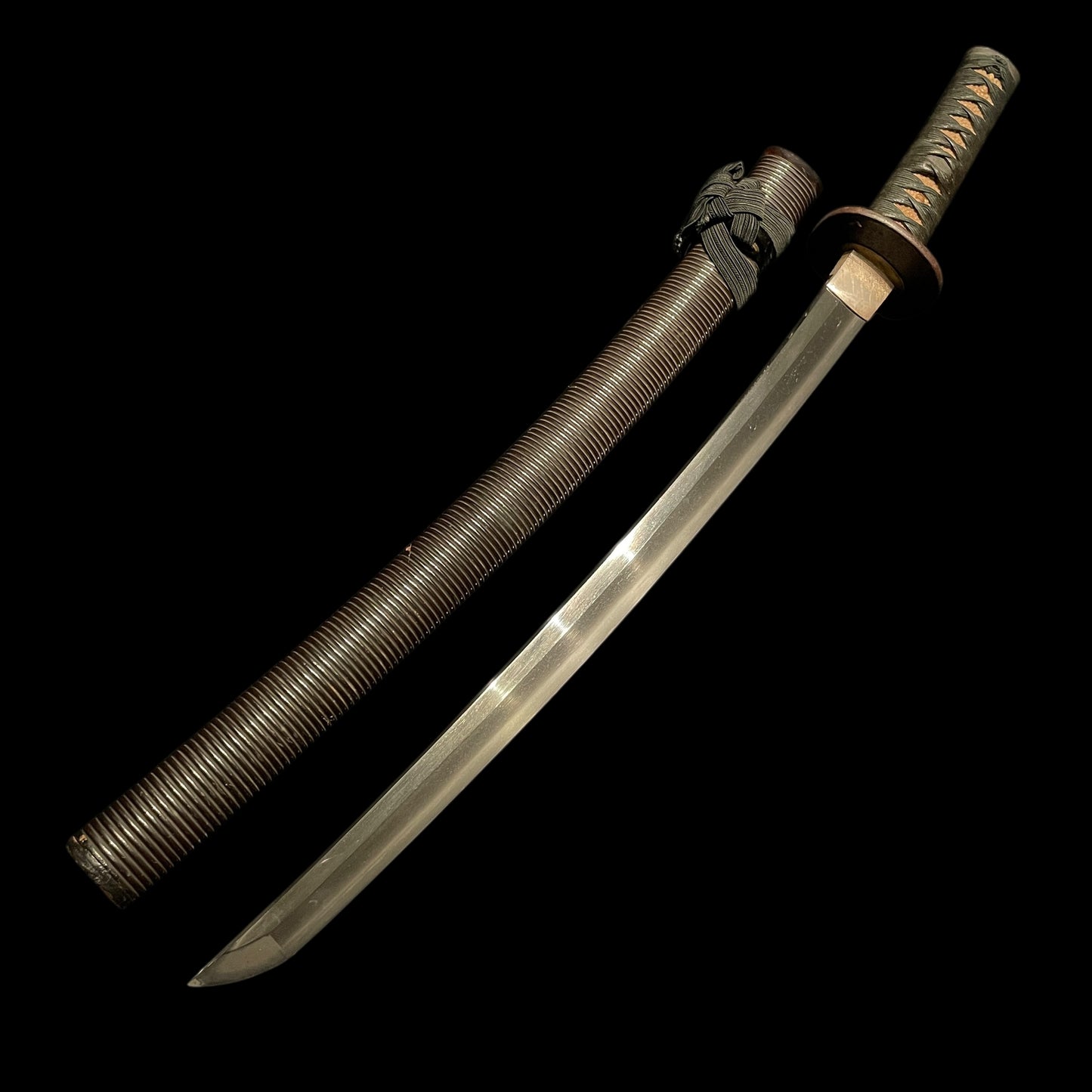 Tengu-Kashira 貞行 Sadayuki signed Wakizashi, Tsuchiya Shomin 土屋正珉 signed Fuchi