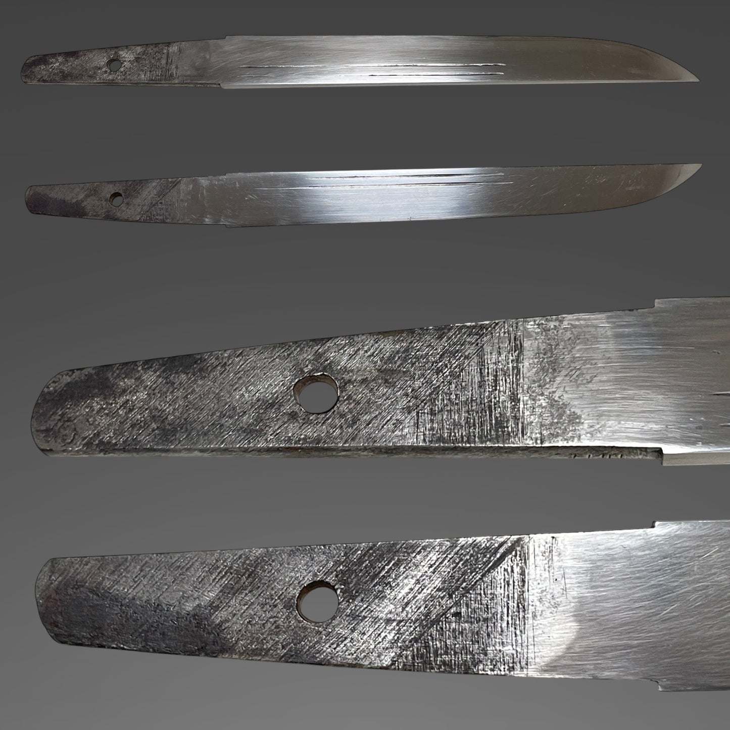 Silver inlay Iron Fittings TANTO, Shishi Menuki 獅子目貫, Edo period mumei