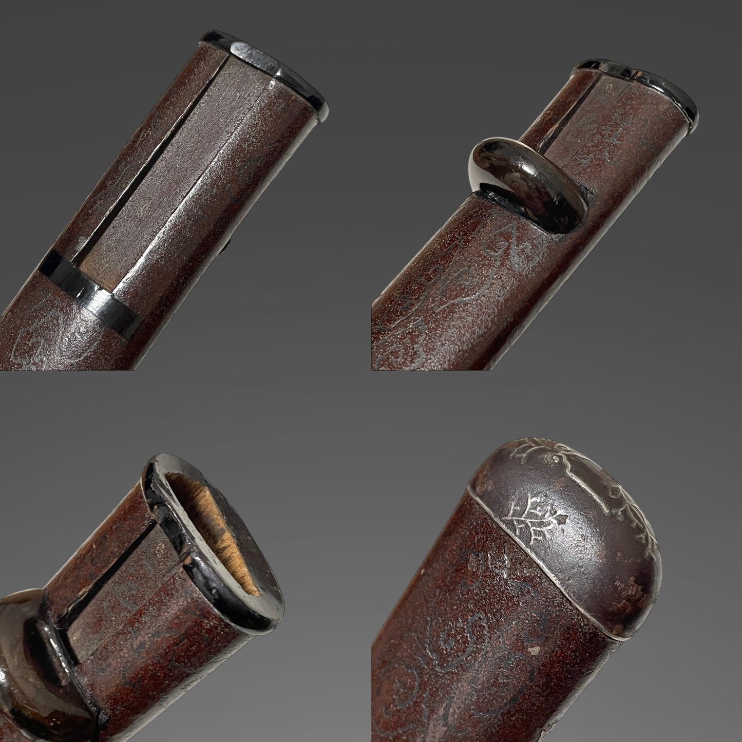 Silver inlay Iron Fittings TANTO, Shishi Menuki 獅子目貫, Edo period mumei